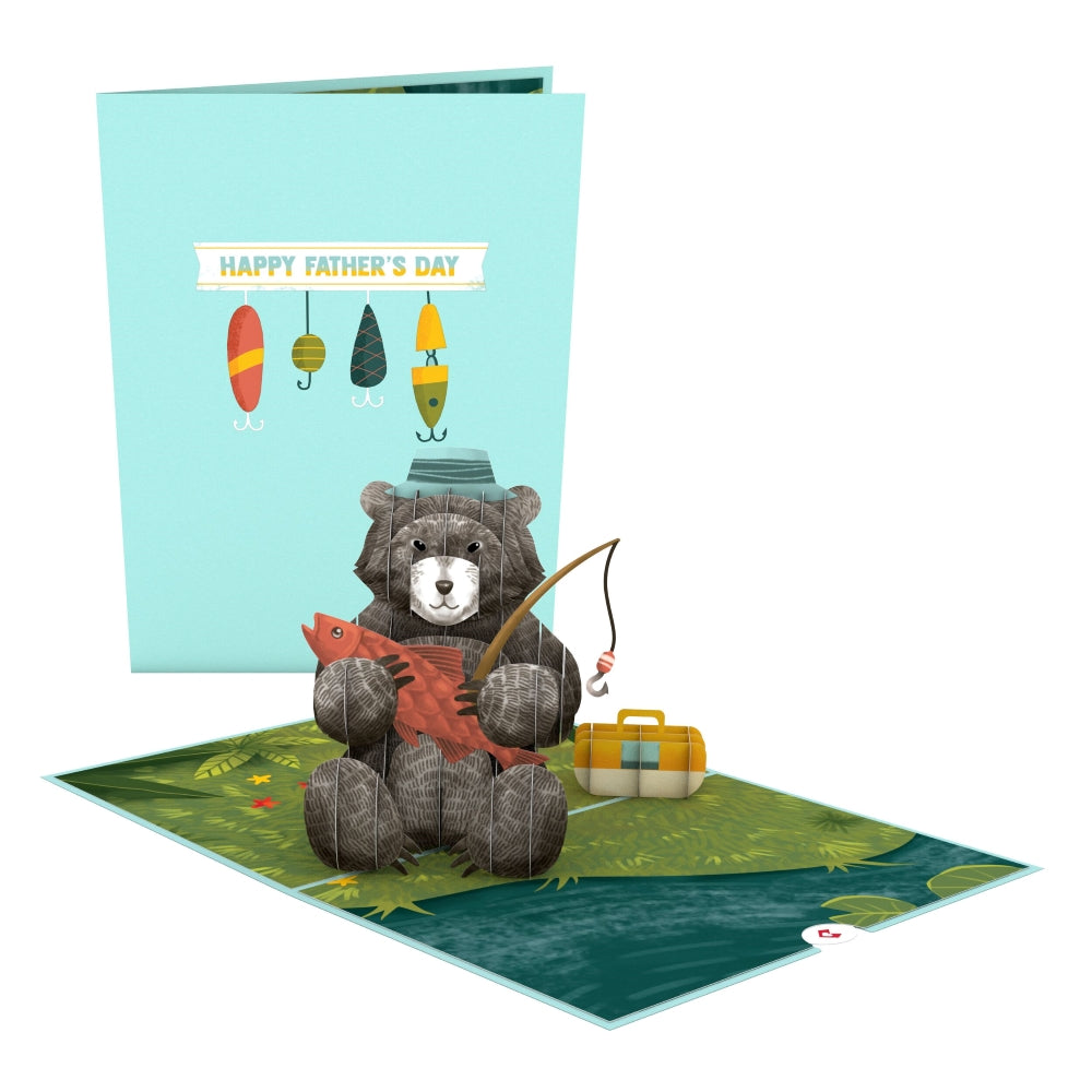 Father’s Day Fishing Bear Pop-Up Card、mySite、solidvoid