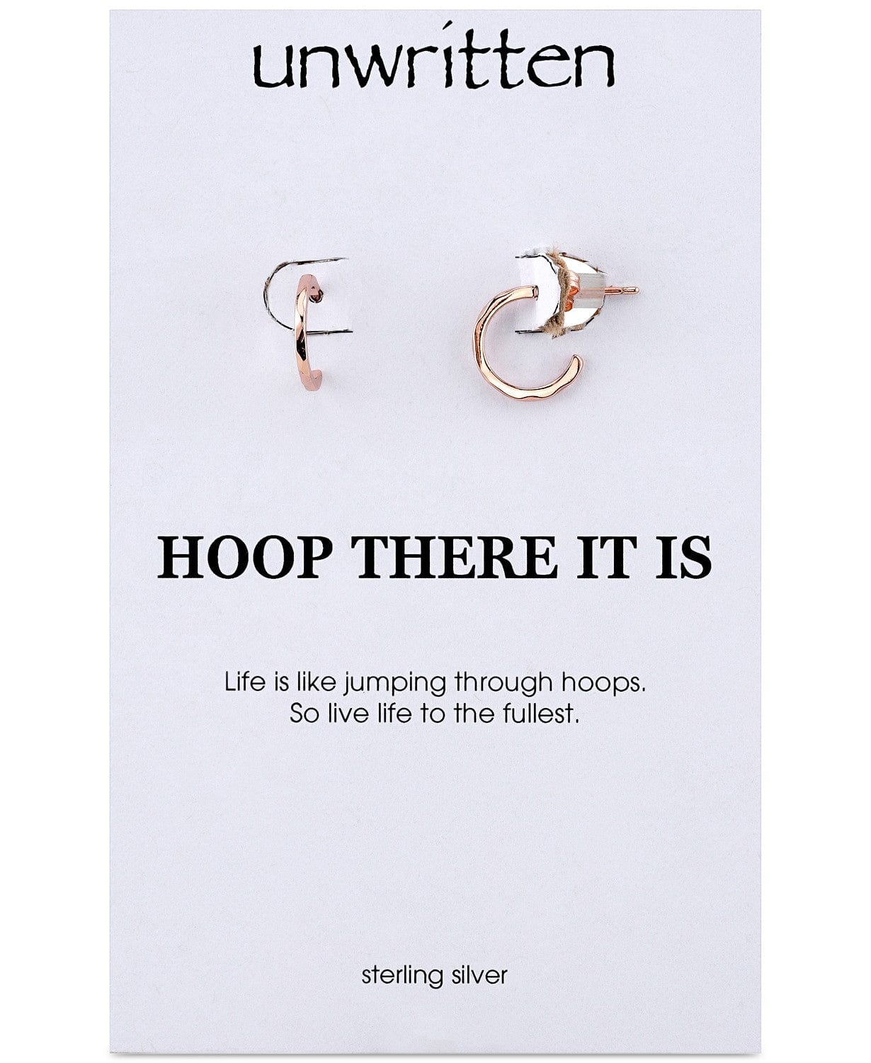 Unwritten Hoop There it Is Textured Rose Gold Hoop Earrings、mySite、g9winljtr