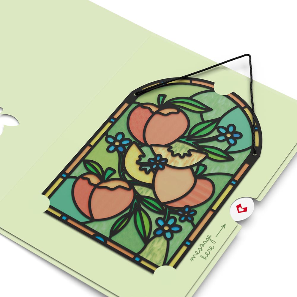 Peachy Birthday Peaches Suncatcher Card、mySite、solidvoid