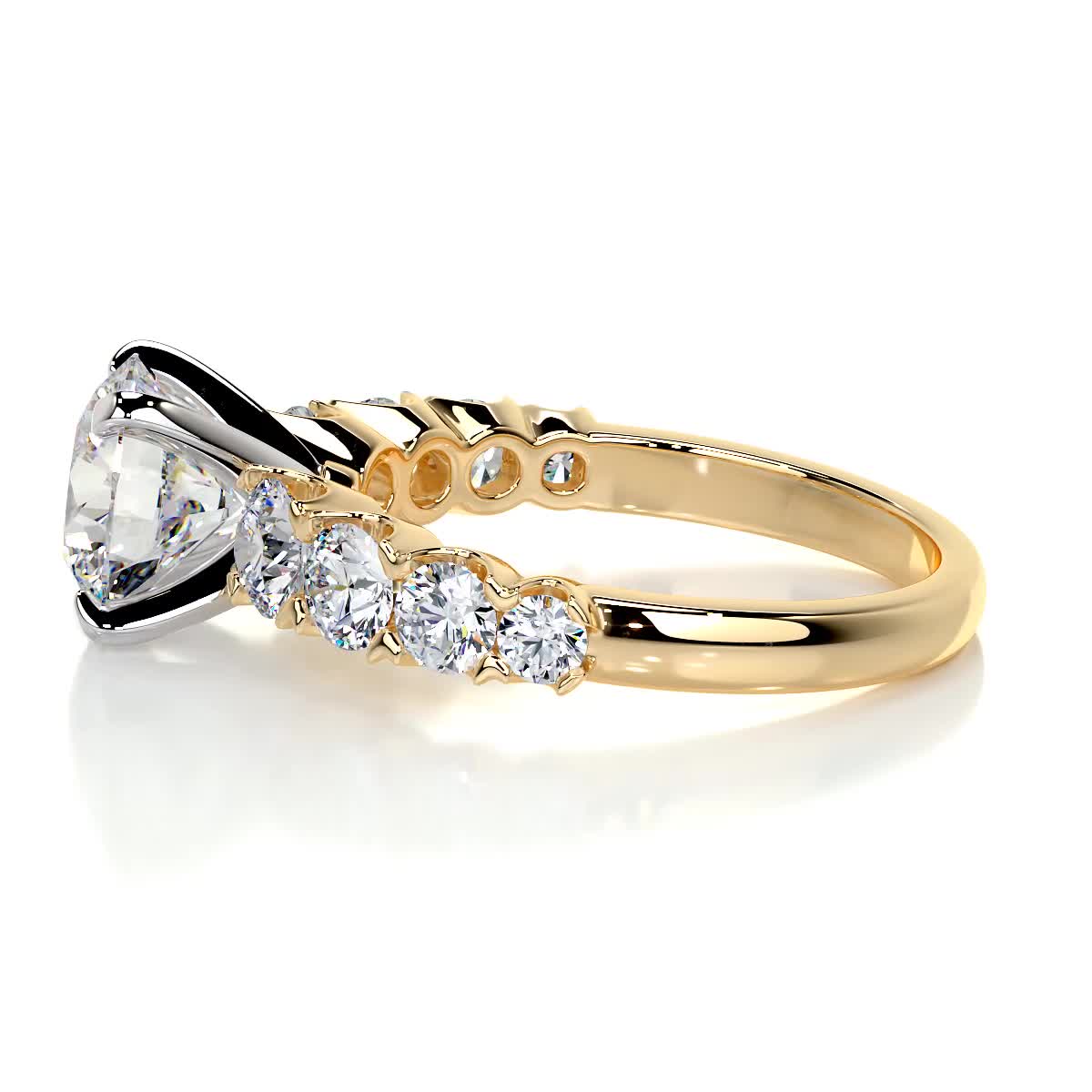 Mai Moissanite & Diamond Ring -18K Yellow Gold、mySite、hinf8tx79