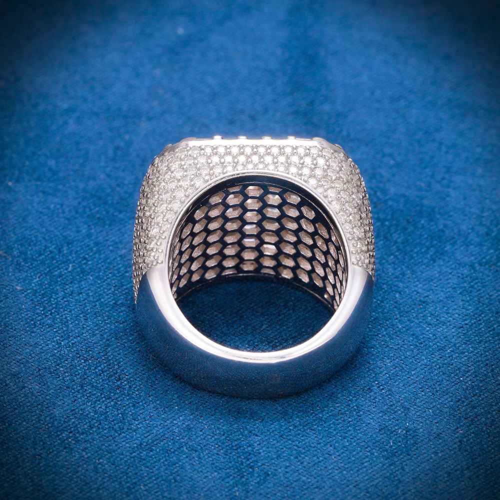 Moissanite 8-Row Princess Cut Ring 14K White Gold、mySite、hinf8tx79