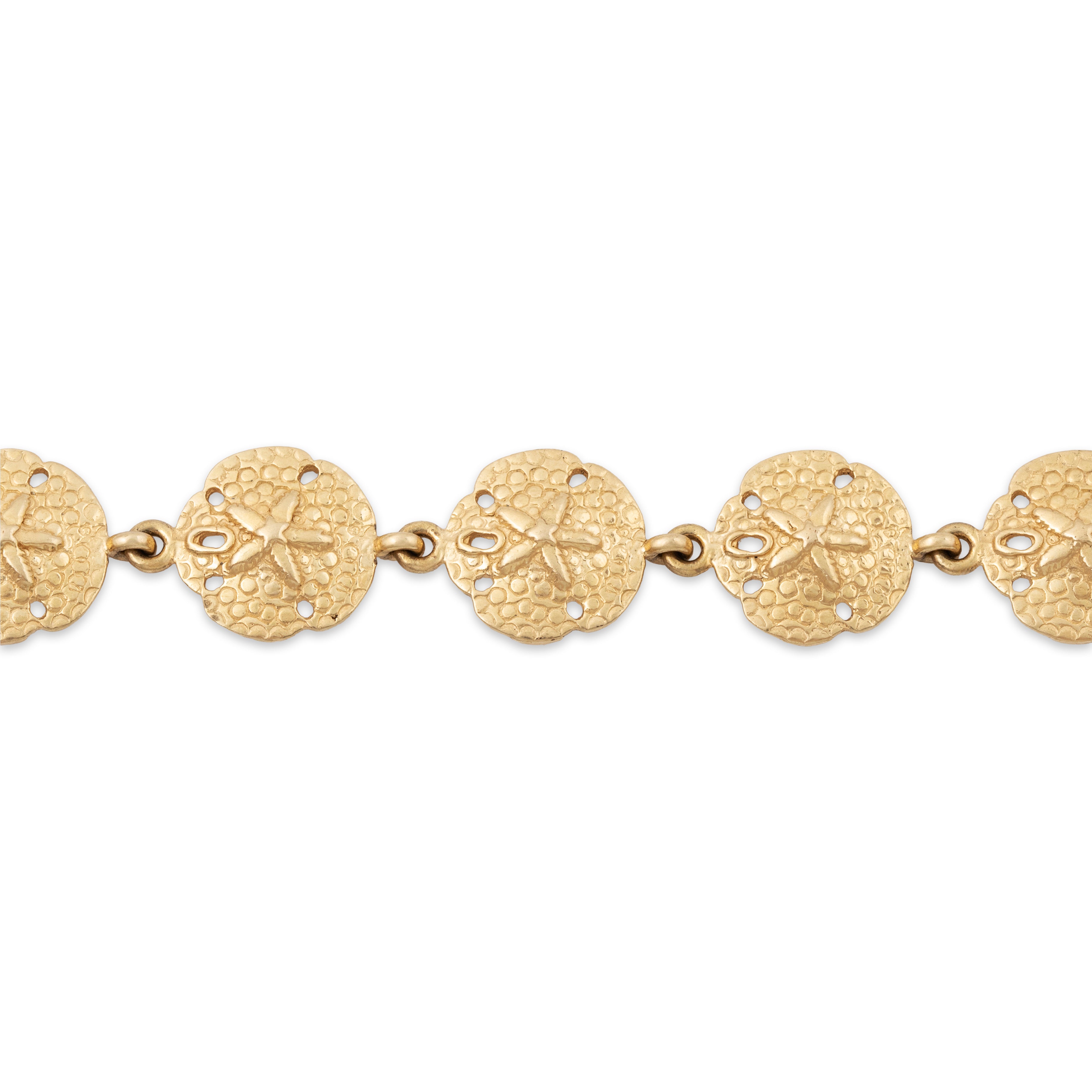 Vintage 14k Yellow Gold Sand Dollar Link Bracelet 7、mySite、hinf8tx79
