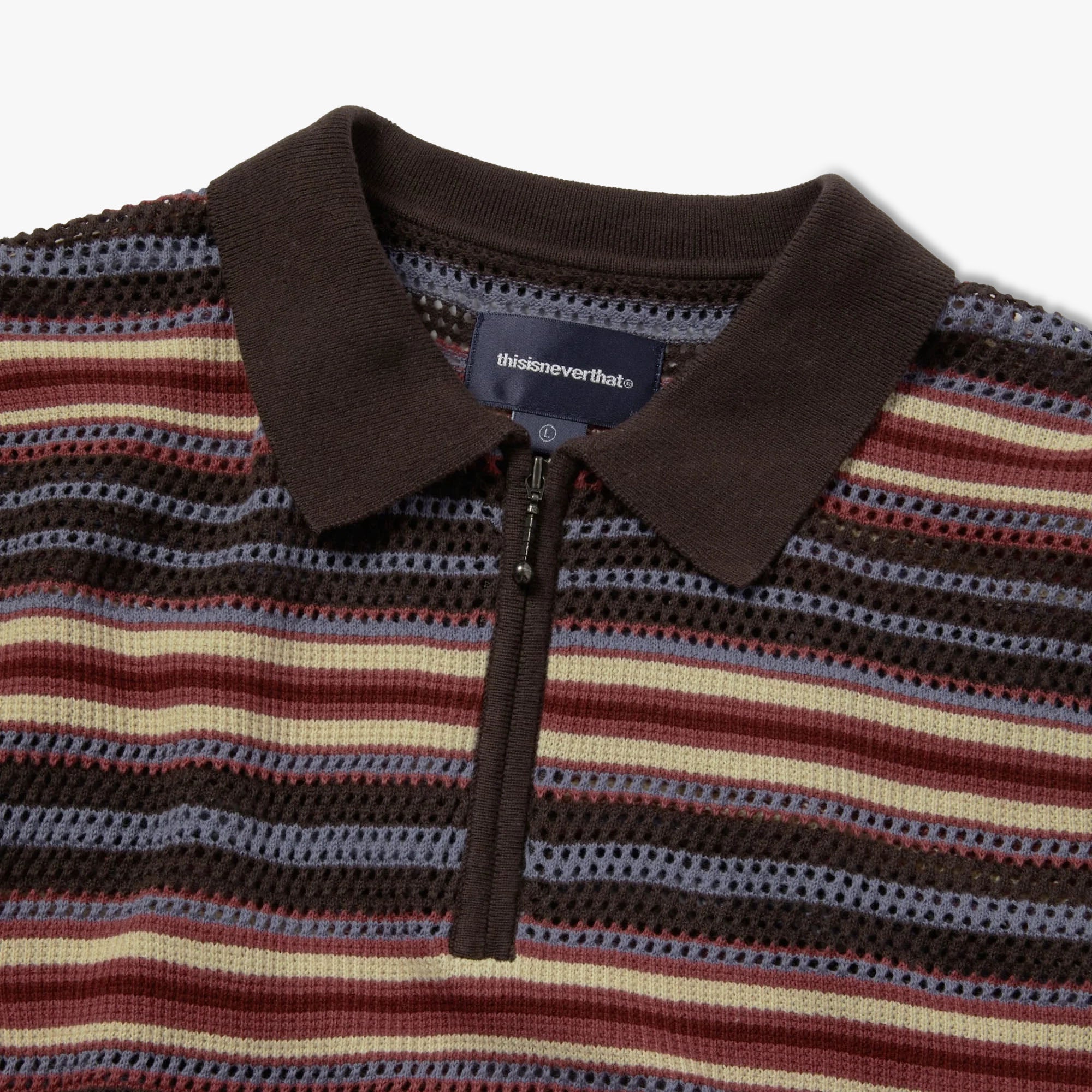  thisisneverthat Striped Knit Polo Red、mySite、merchandisen