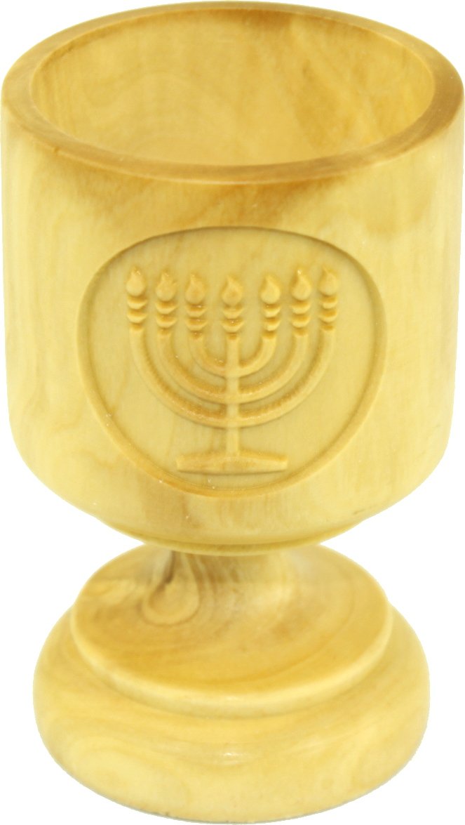  Olive wood wine cup carved with Menorah - (3 inches tall). Great details and work on each.、mySite、elrpsem3k