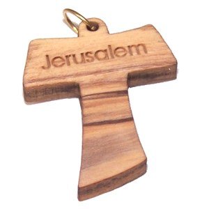  Olive wood Tau Cross Laser Pendant (3.5x3 cm or 1.4x1.2)、mySite、elrpsem3k
