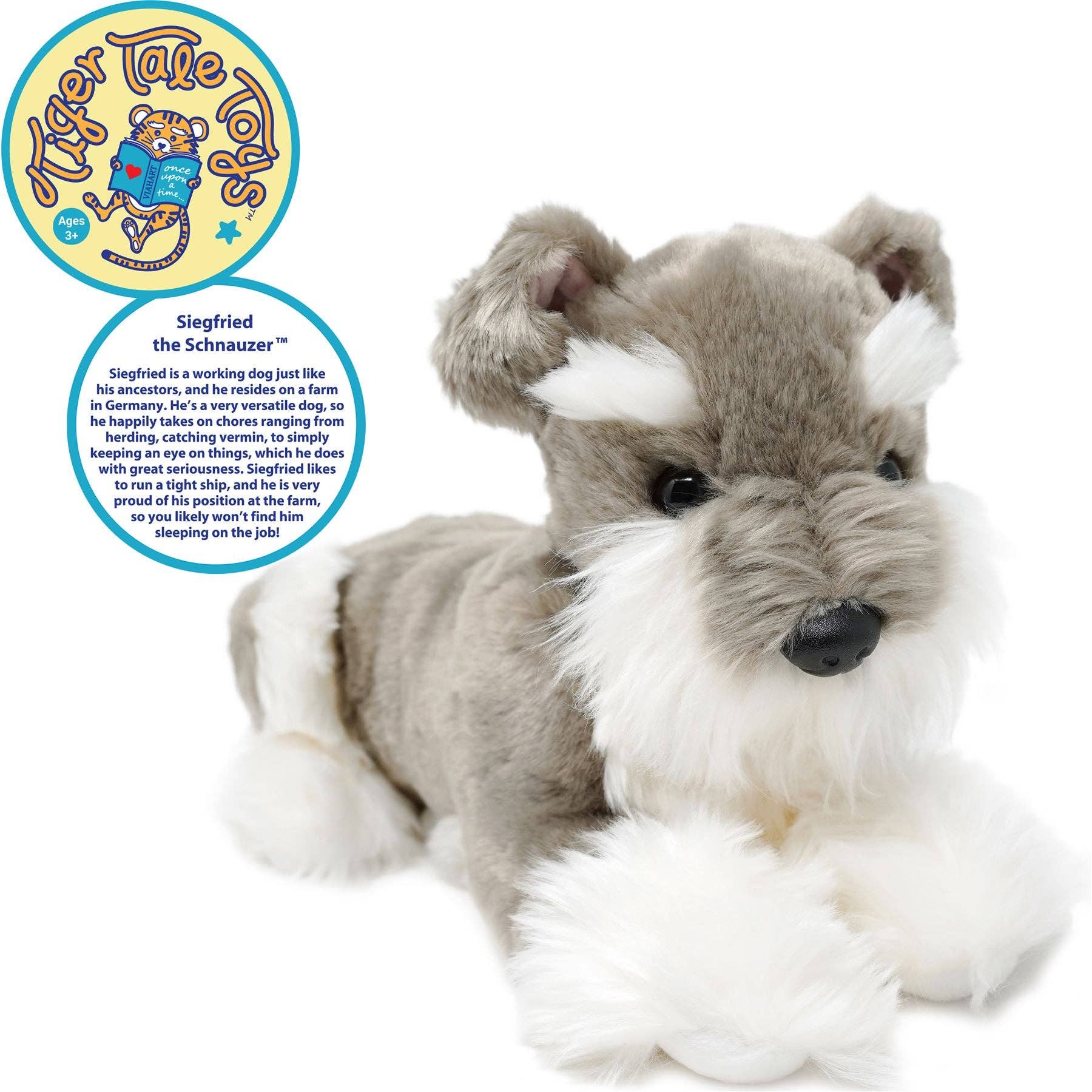 Siegfried The Schnauzer | 7 Inch Stuffed Animal Plush - Dog Plush Toy for Kids、mySite、g9winljtr