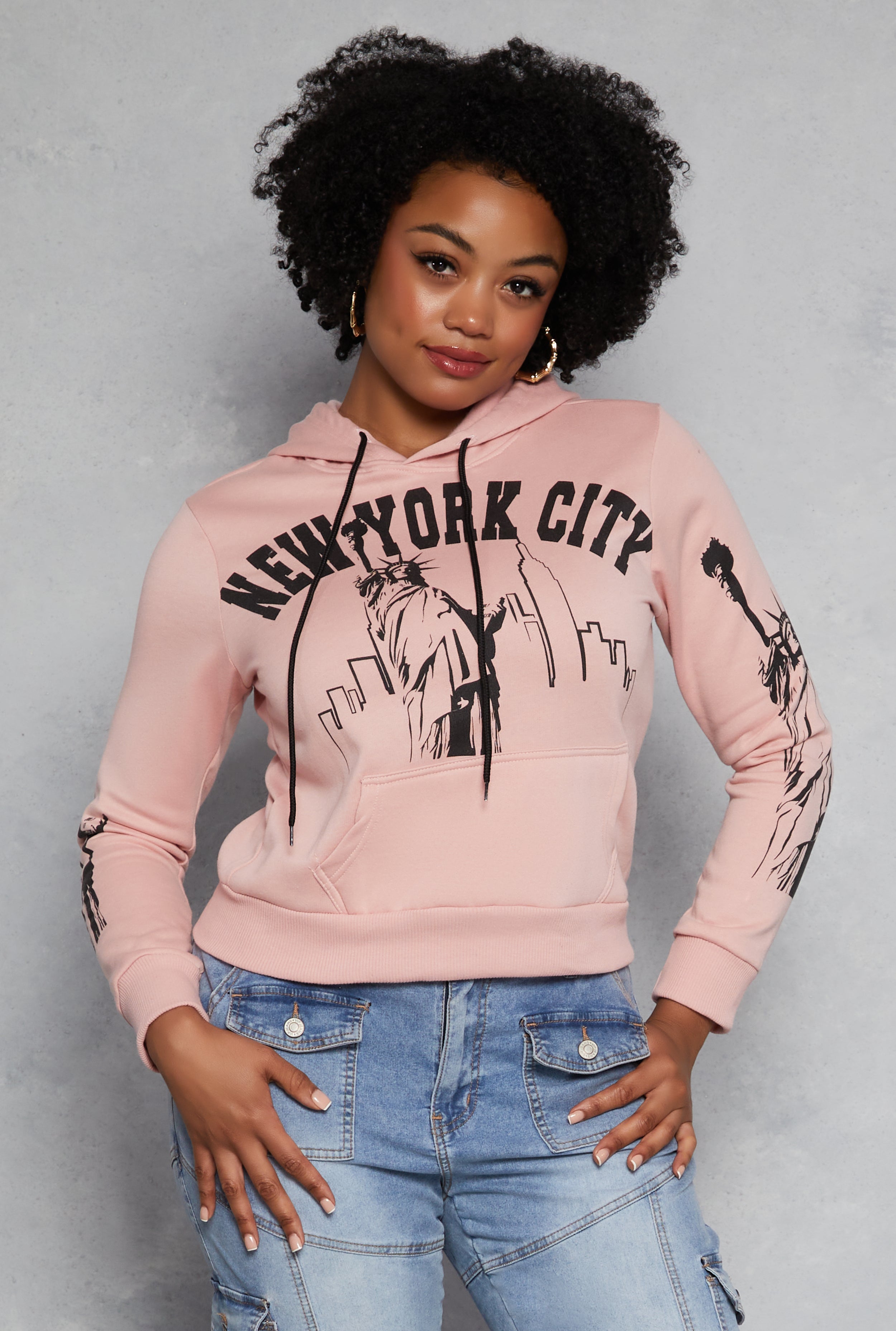 Plus Size New York City Graphic Hoodie、mySite、camillekostekn
