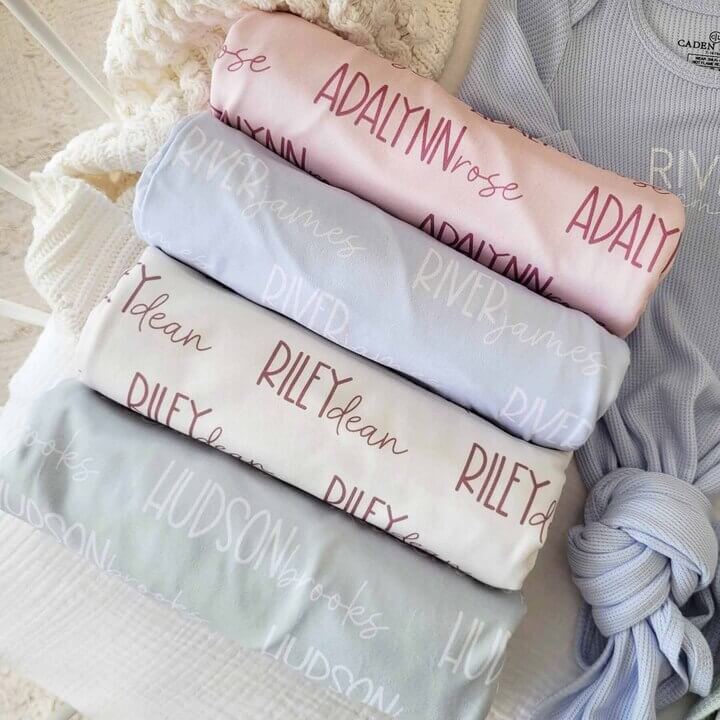  Personalized Baby Name Swaddle Blanket Font Duo | Pastel Cutie、mySite、layawaytickets