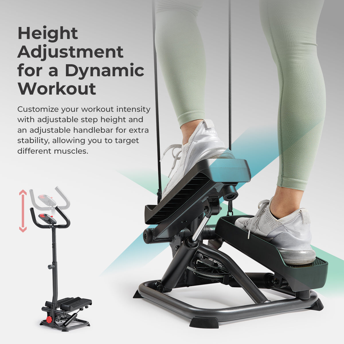  Smart Advanced Stair Exercise Stepper with Handlebar and Resistance Bands、mySite、ghnorth