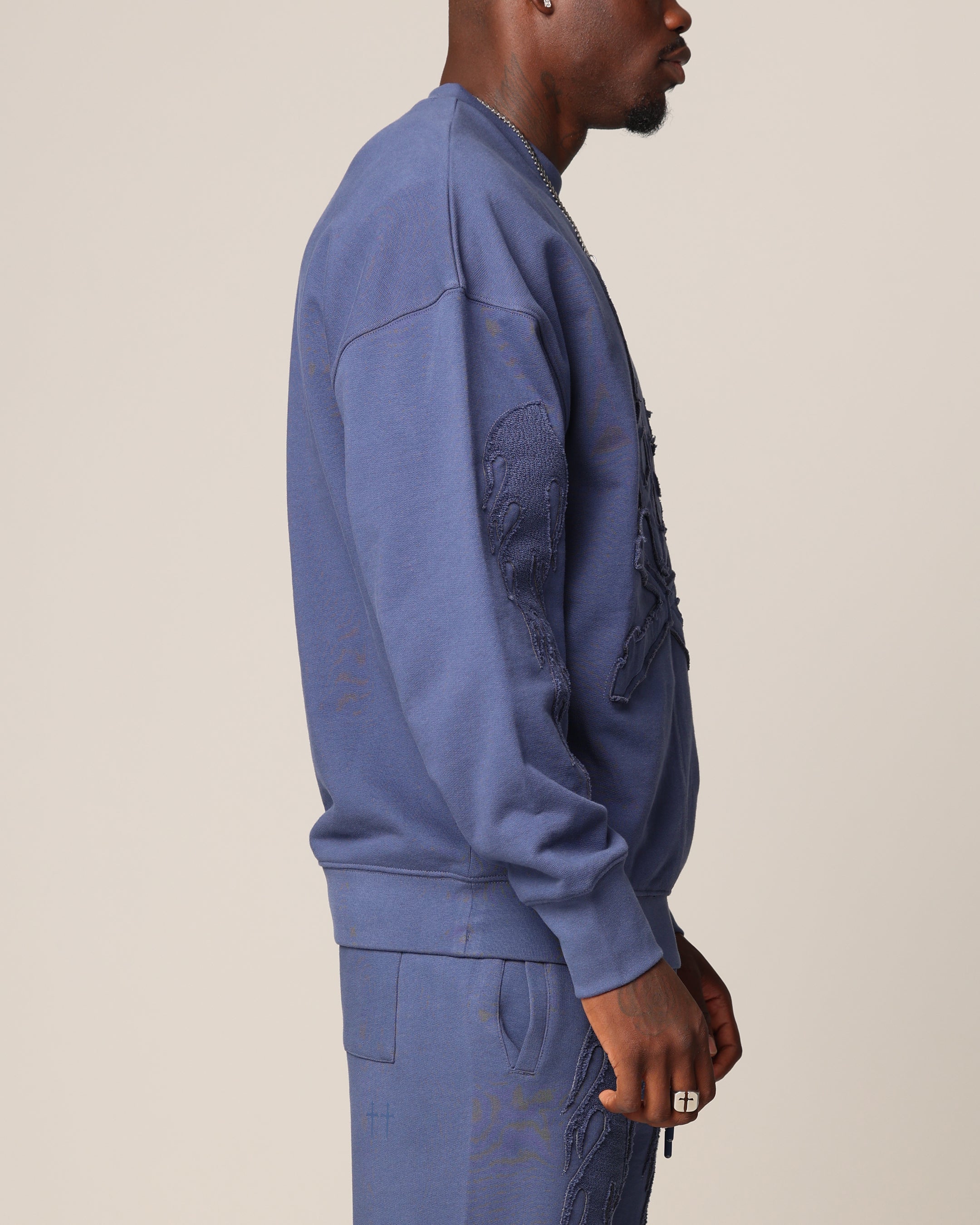 Saint Morta Hellfire Boxy Crewneck Petrol Blue、mySite、zt4zffjzw