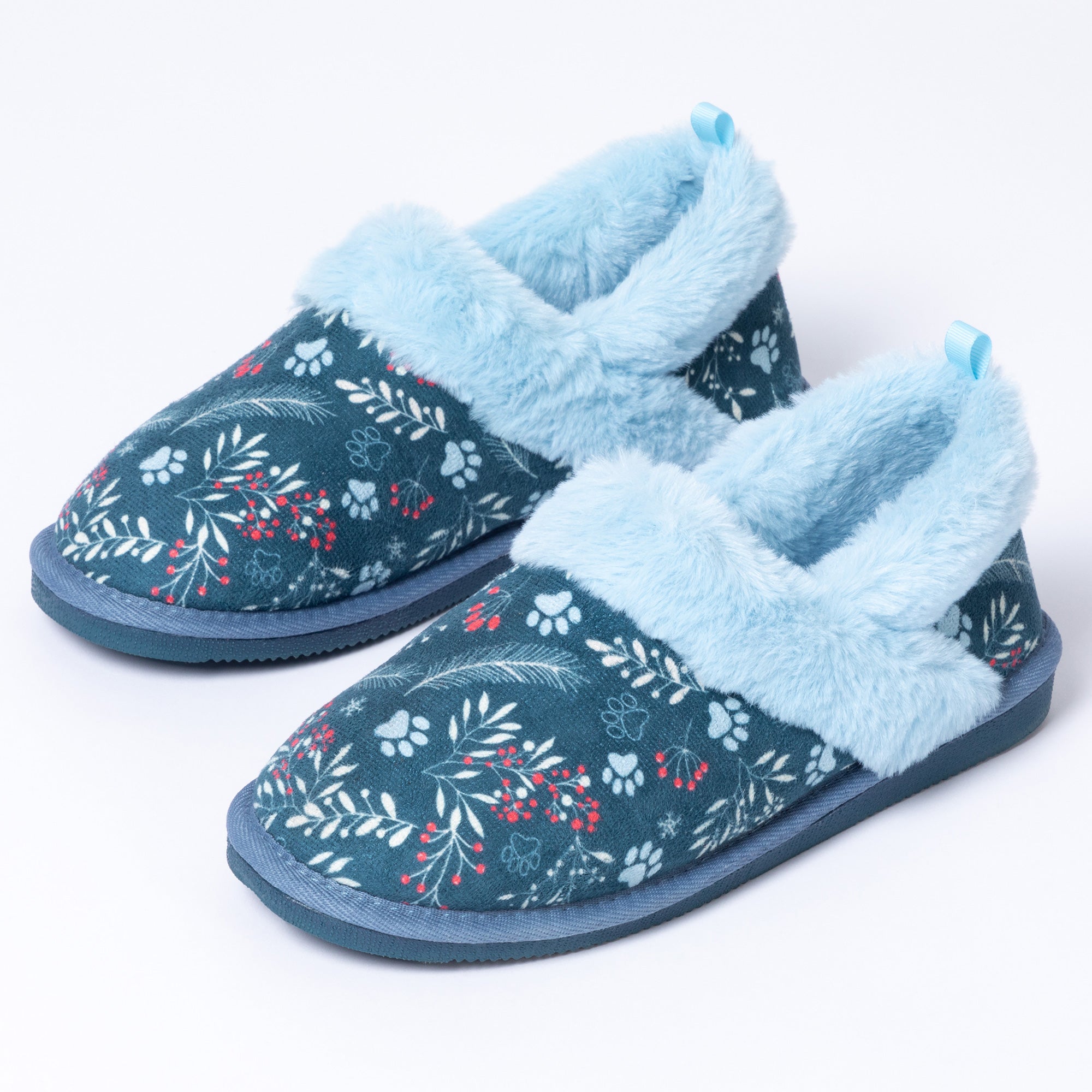 Paw Print Faux Fur Lined Indoor/Outdoor Slippers、mySite、camillekostekn