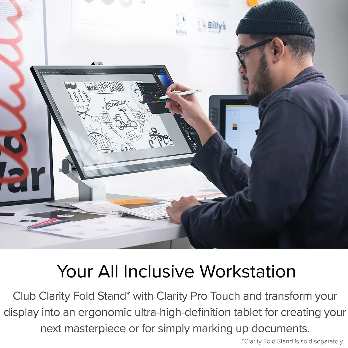 Clarity Pro Touch 27 UHD 4K Monitor with 65W PD, Webcam and Touchscreen + Thunderbolt 4 BLAZE Hub、mySite、fannypackpong