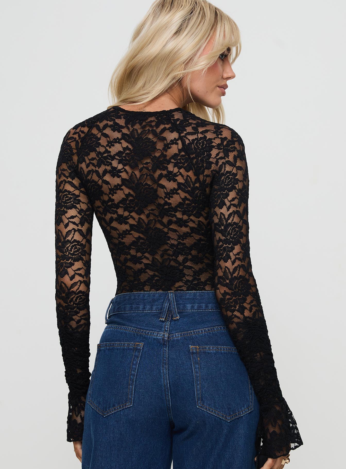 Giallo Long Sleeve Bodysuit Black、mySite、solidvoid