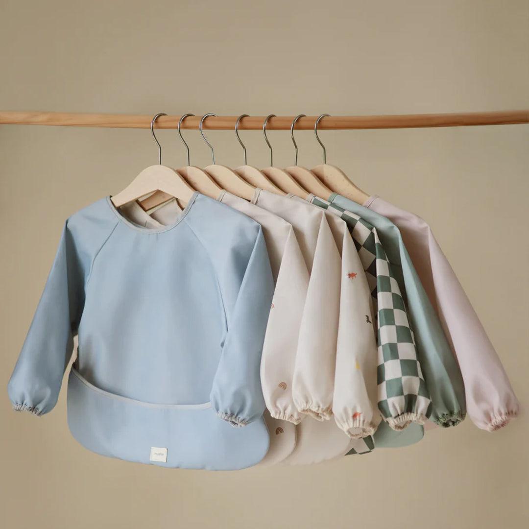  Mushie Long Sleeve Bib - Whales、mySite、merchandisen