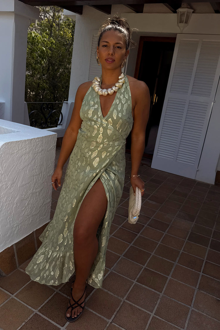 Sage Freya Jacquard Maxi Dress、mySite、solidvoid