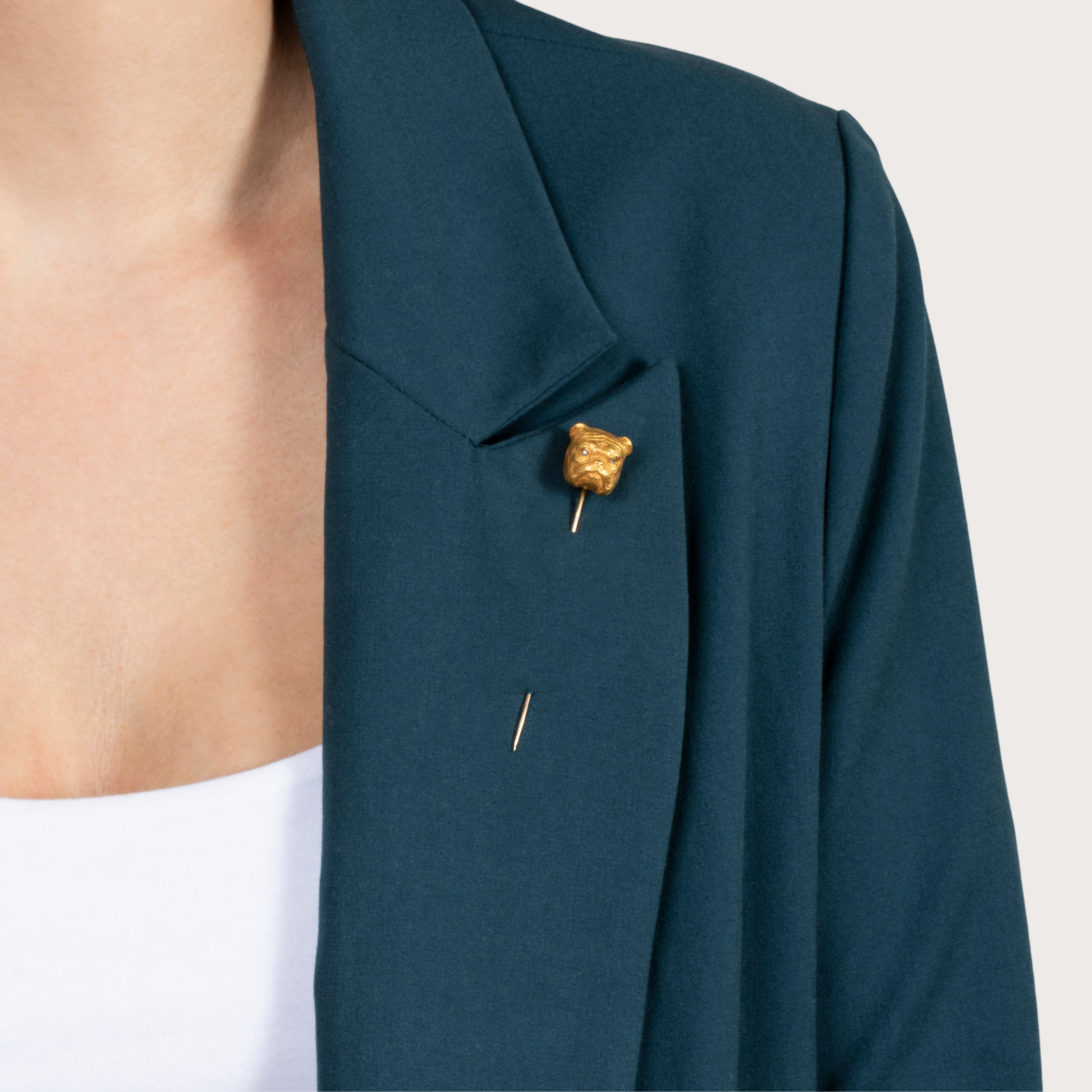 Large Antique 14k Yellow Gold Rose Cut Diamond Bulldog Stick Pin、mySite、hinf8tx79