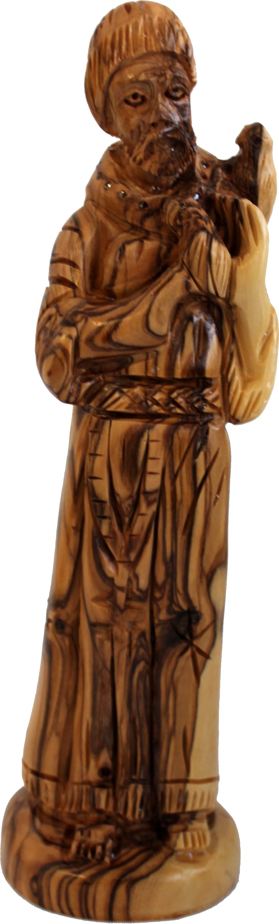  Holy Land Market Saint Francis of Assisi Carved in Olive Wood Figure Statue - 8.4 Inches、mySite、elrpsem3k