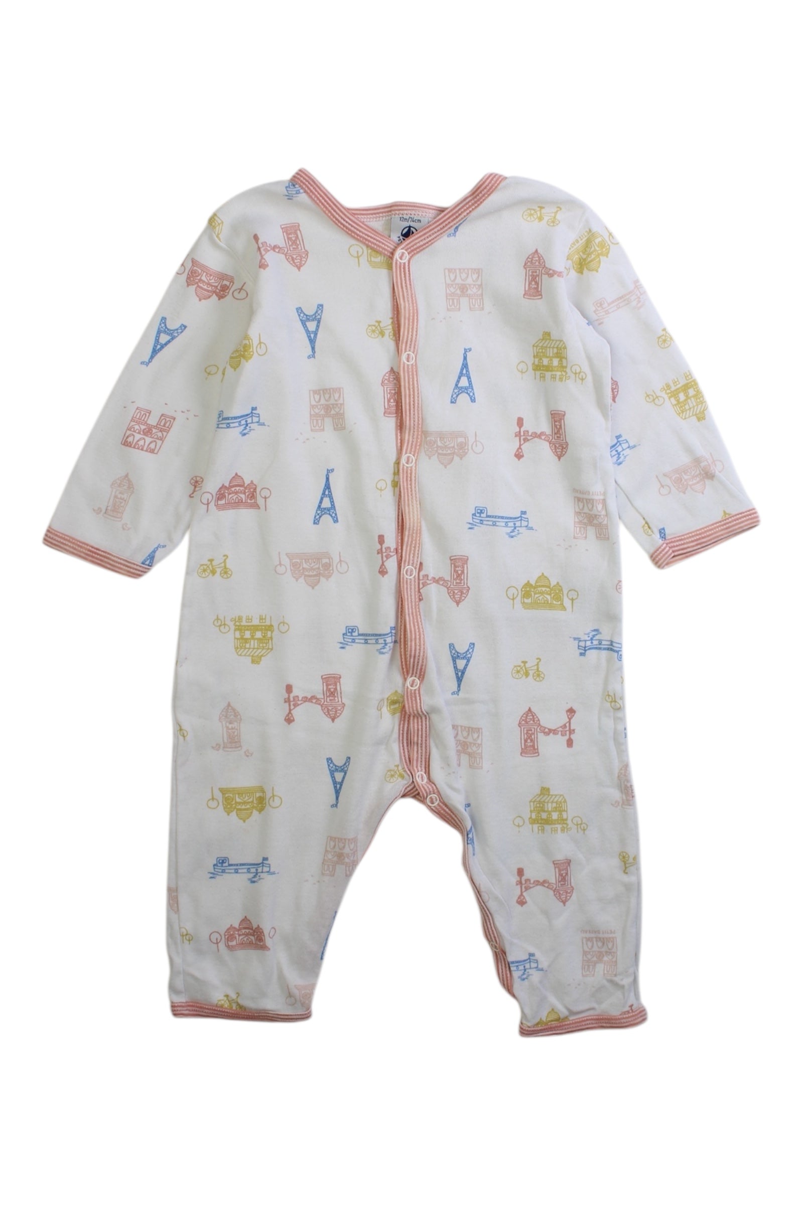 Petit Bateau Button-Up Onesie 6-12M、mySite、g9winljtr