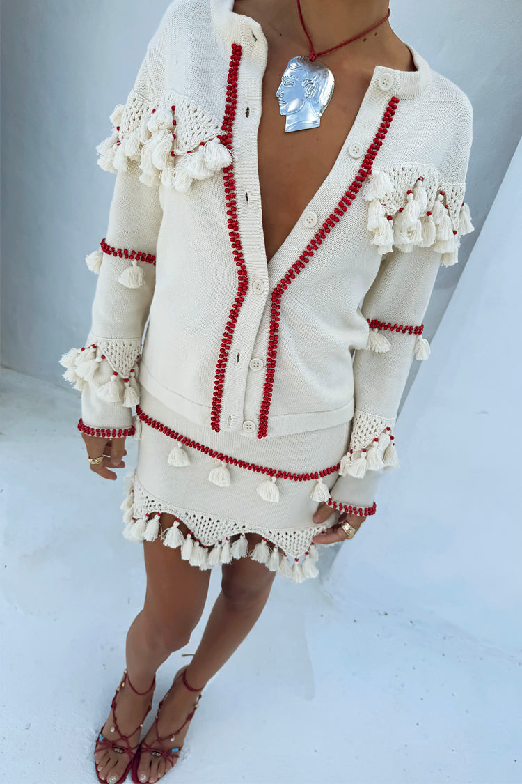 Ivory and Red Harper Cardigan、mySite、solidvoid