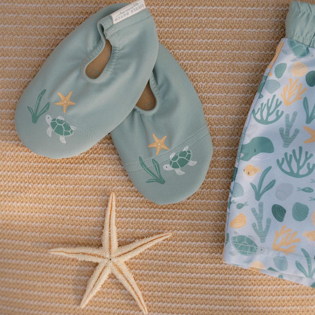 Little Dutch Swim Shoes - Seashells Surf Blue、mySite、merchandisen