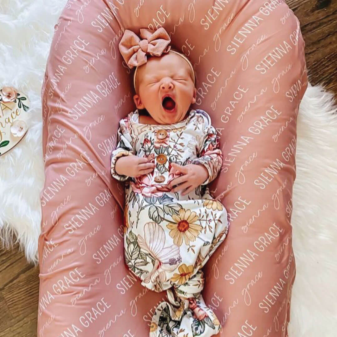  Personalized Light Dusty Rose Baby Name Swaddle Blanket - Block & Script、mySite、layawaytickets