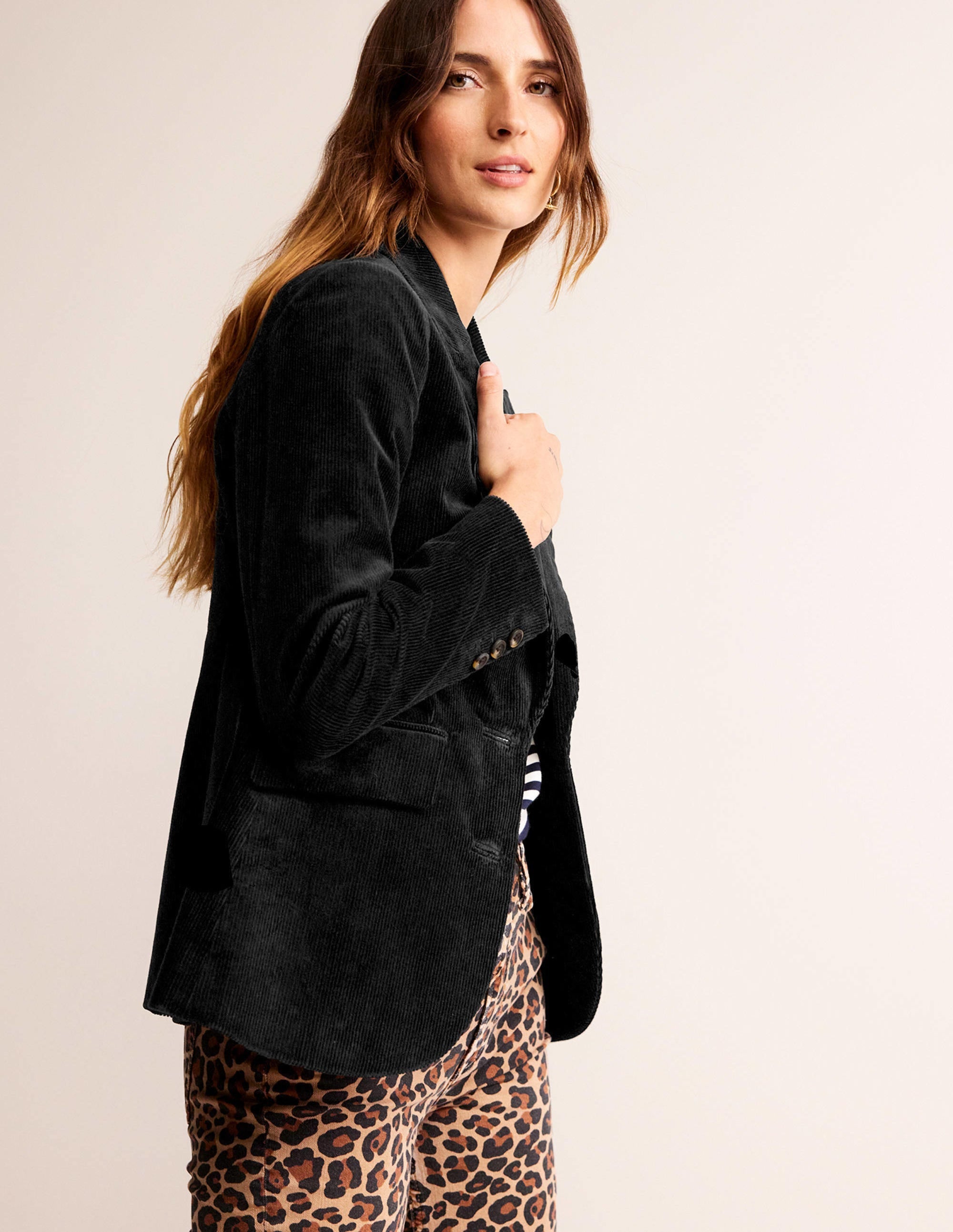  Marylebone Cord Blazer-Black、mySite、ashleygrahame