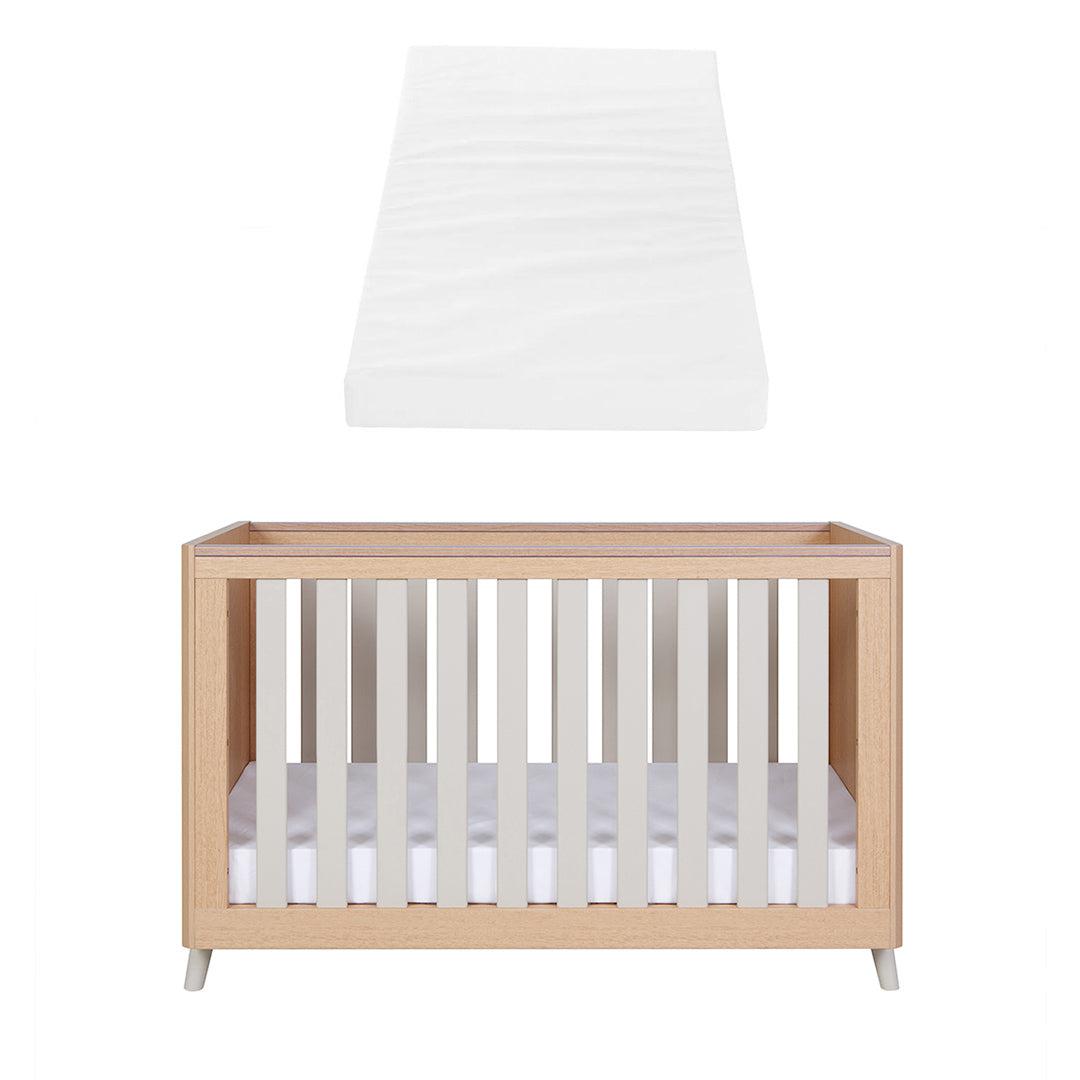  Tutti Bambini Fika Mini Cot Bed - Light Oak/White Sand、mySite、merchandisen