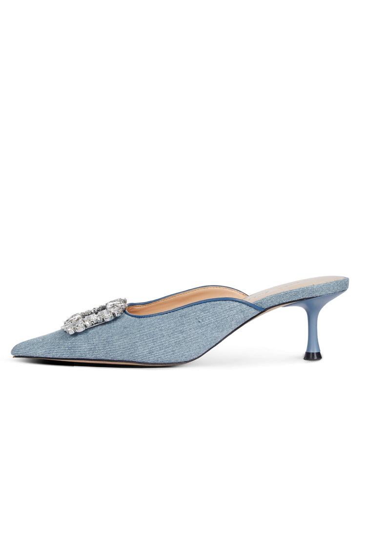 Embellished Denim City Mules、mySite、solidvoid