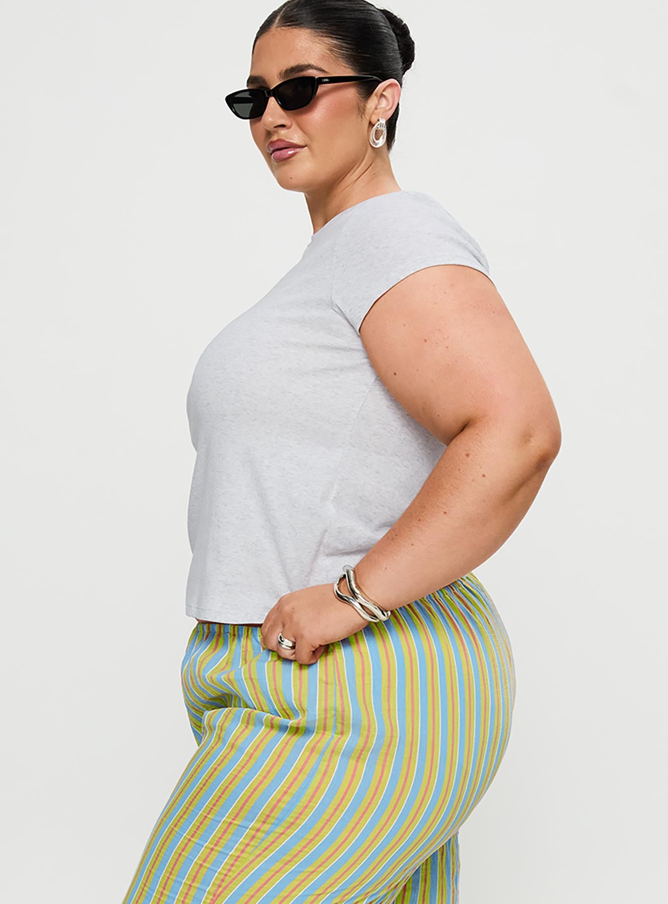 Prestige Longline Baby Tee Grey Curve、mySite、solidvoid