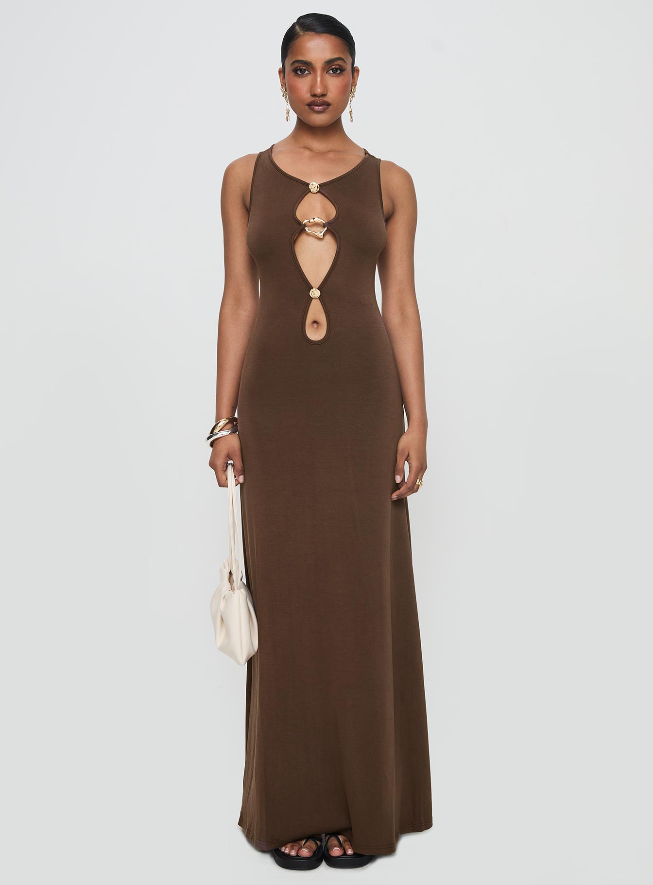 Sanur Maxi Dress Brown、mySite、solidvoid