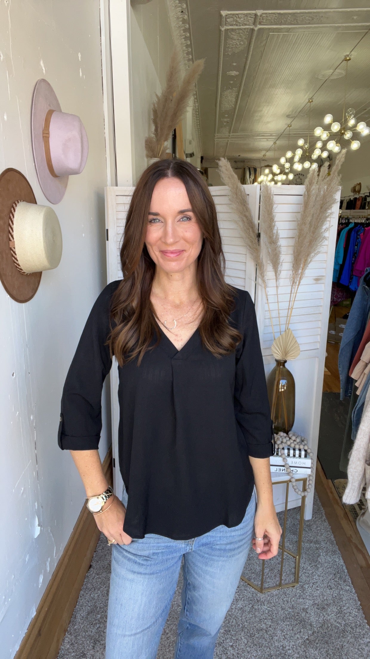 Lisa's Black V Neck Top、mySite、garagedoors4me