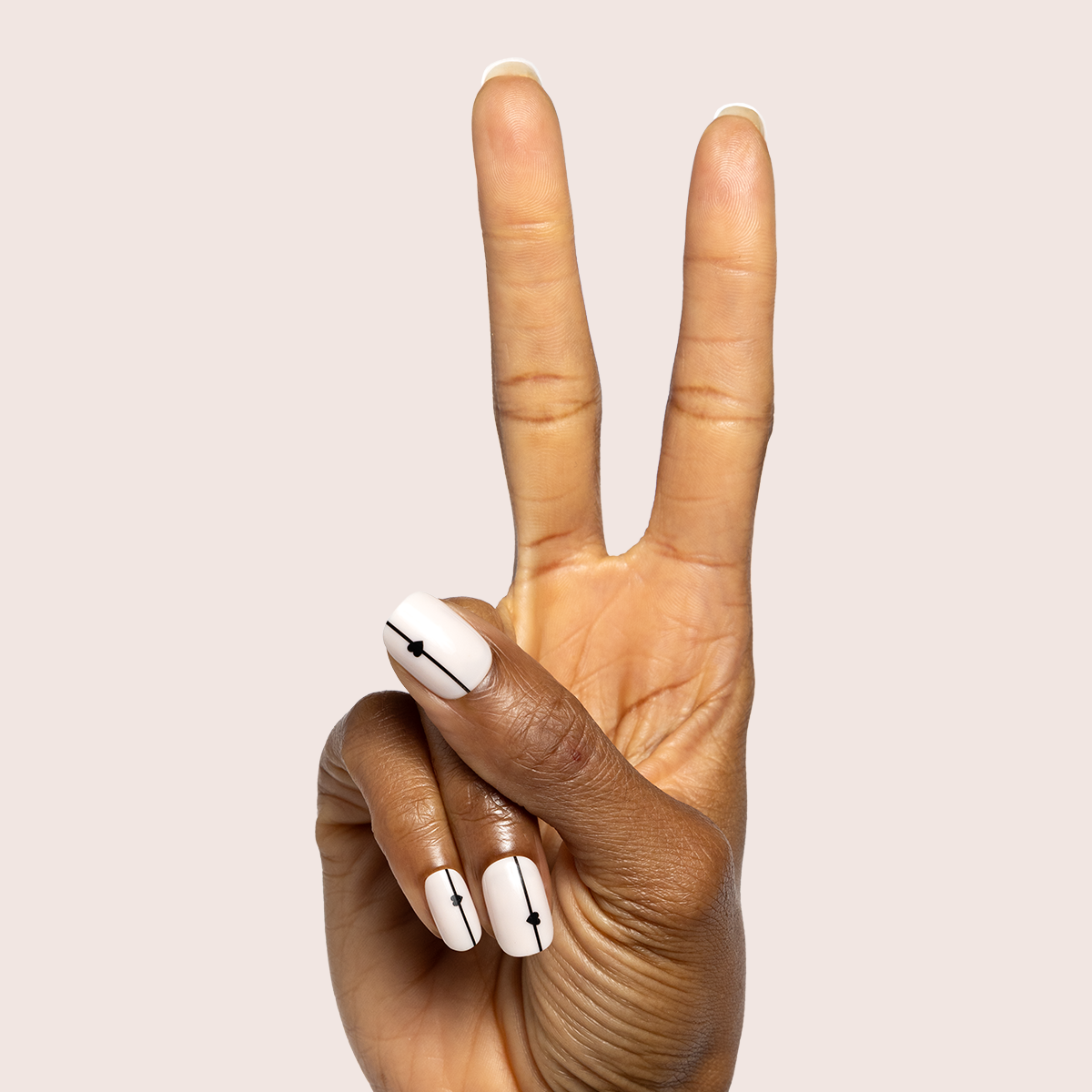 Linear Hearts - Tab Press-On | Short | Squoval - Part of Set、mySite、solidvoid