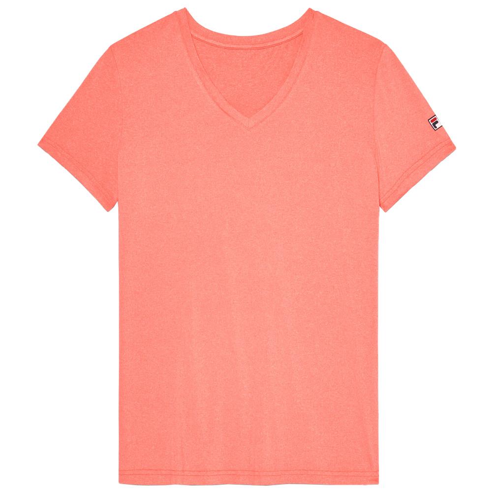 Fila Women's Essentials Short Sleeve V Neck Top - Fiery Coral、mySite、neckold
