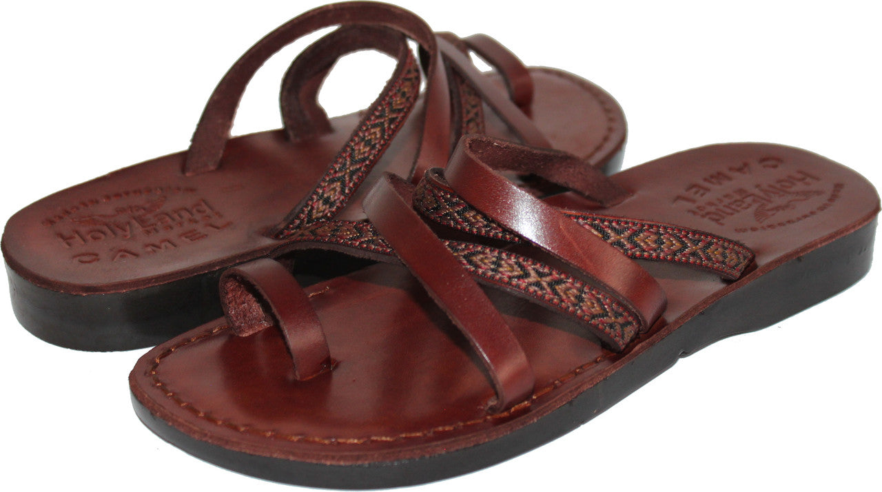  Holy Land Market Men/Women Biblical Jesus Leather/Embroidered Sandals/Slides From Jerusalem (Jonah Style)、mySite、elrpsem3k
