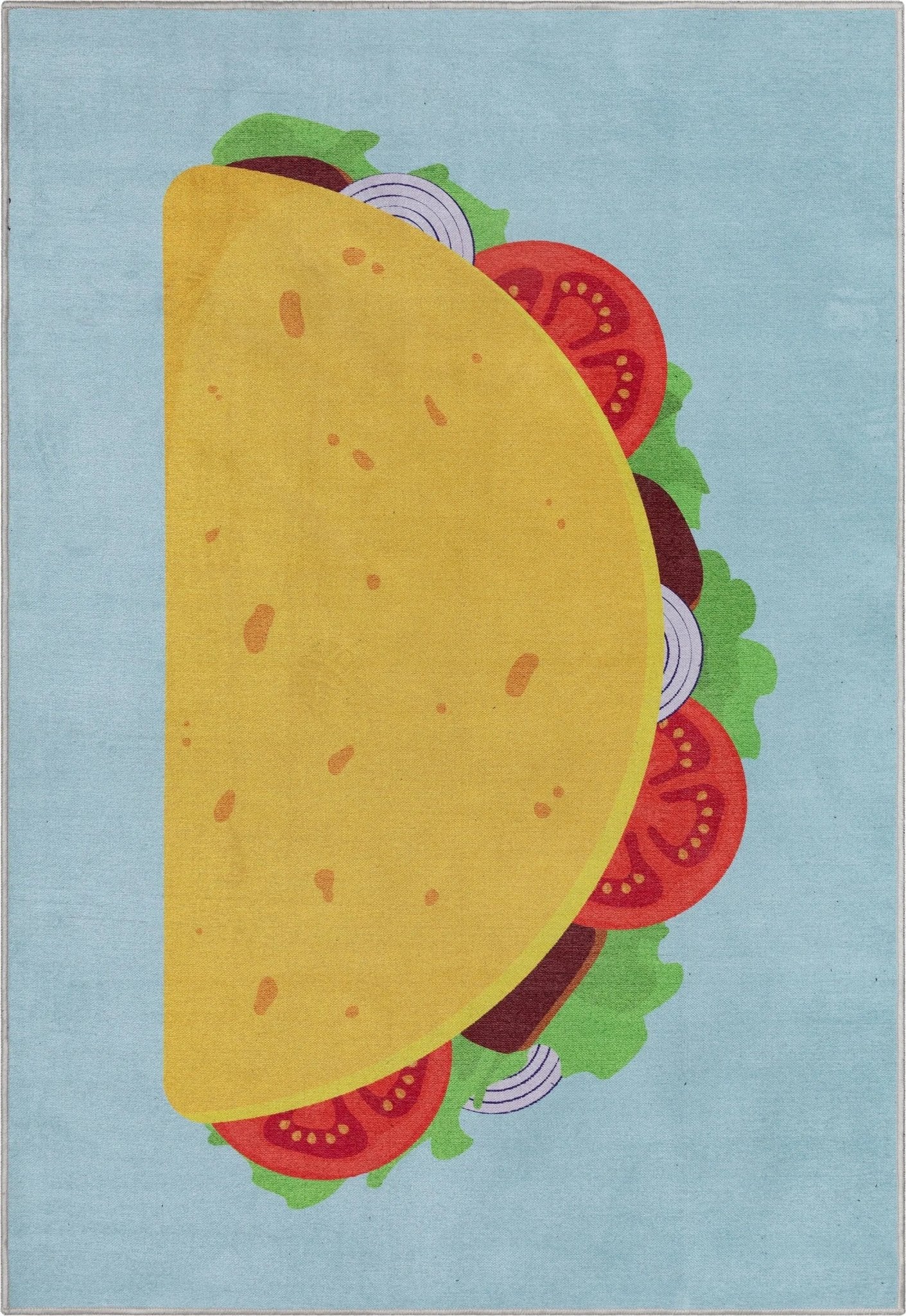 Double Taco Novelty Multi Blue Flat-Weave Rug、mySite、gigharbornorthrealestate