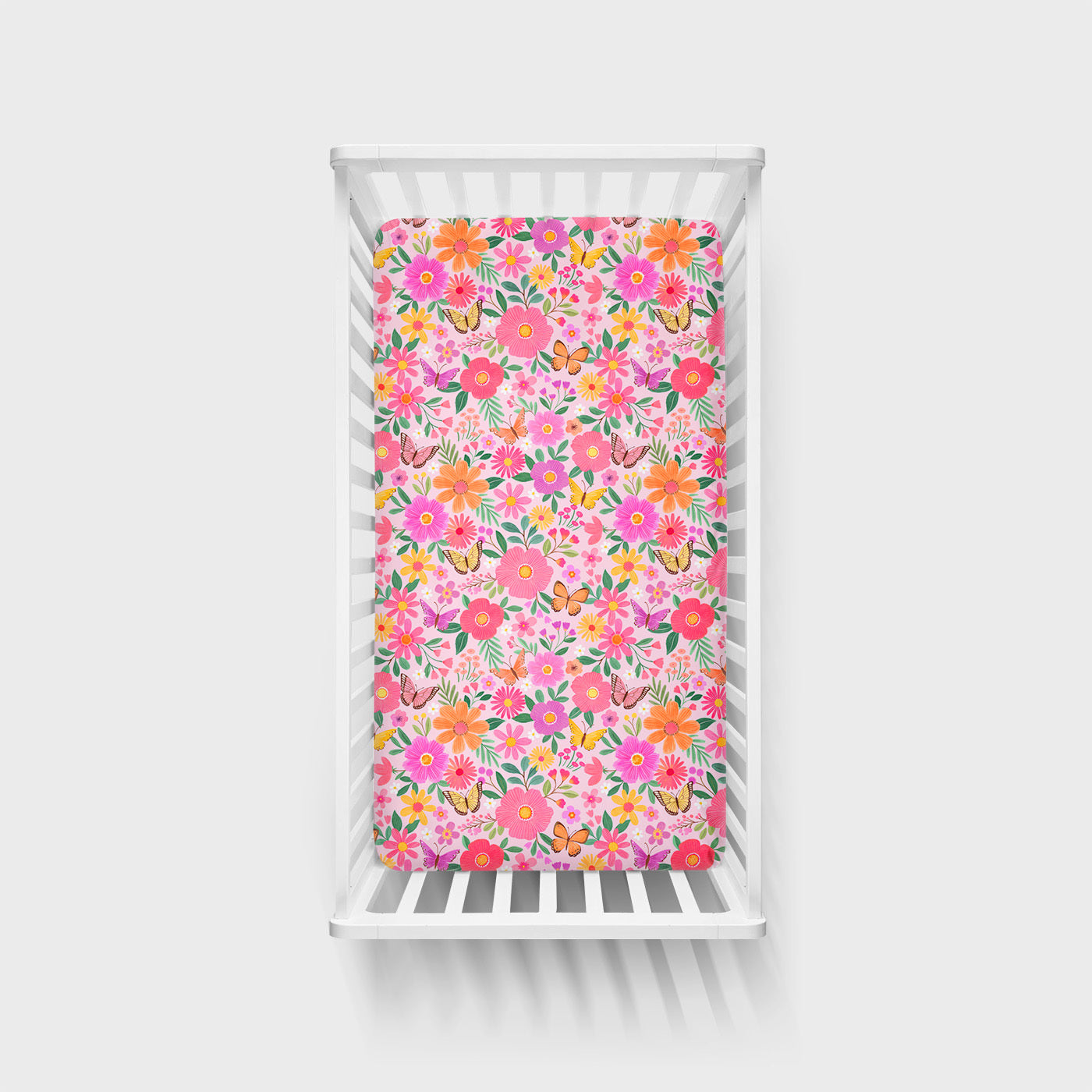 Butterfly Blooms Fitted Crib Sheet、mySite、g9winljtr