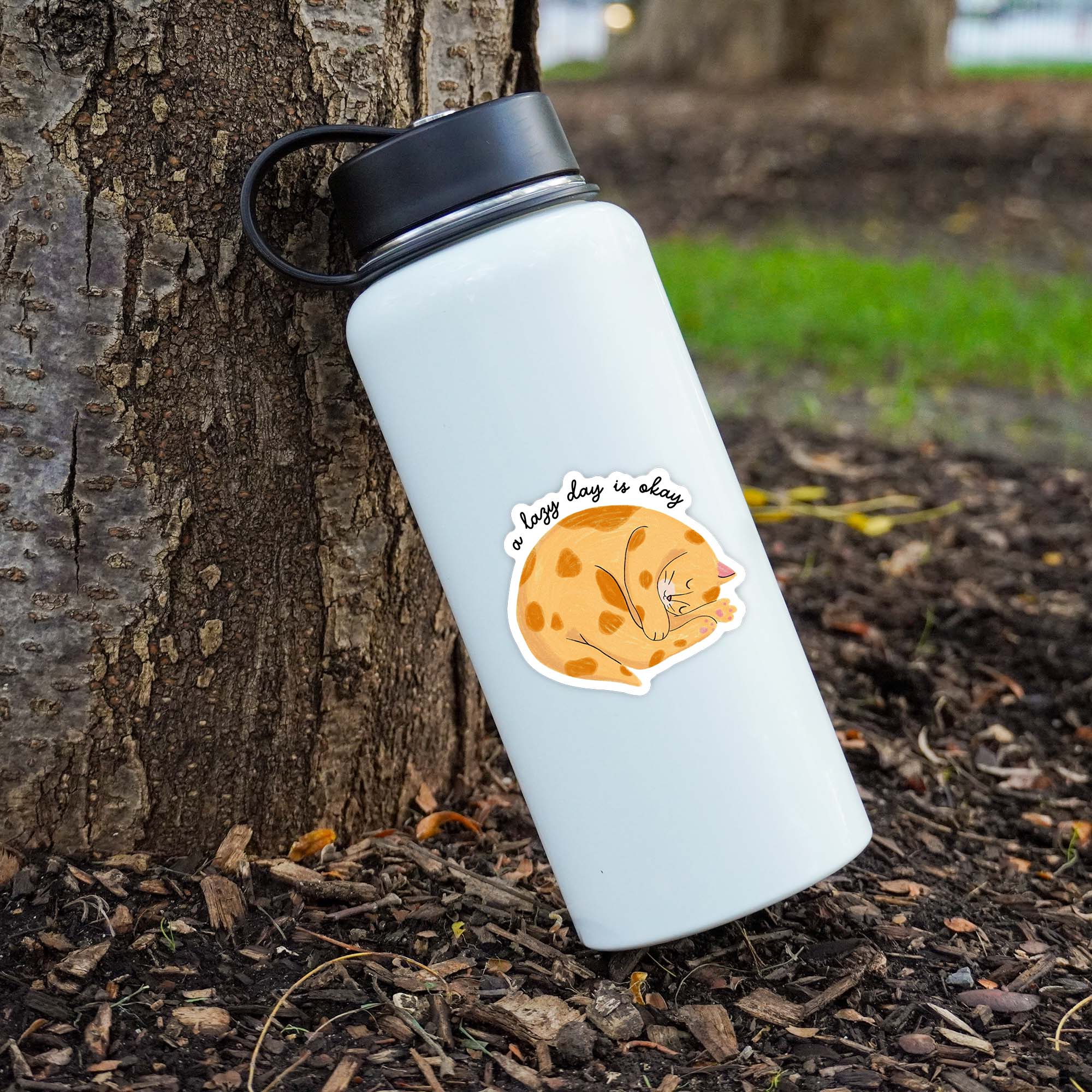  A Lazy Day Is Okay Cat Sticker、mySite、ghnorth