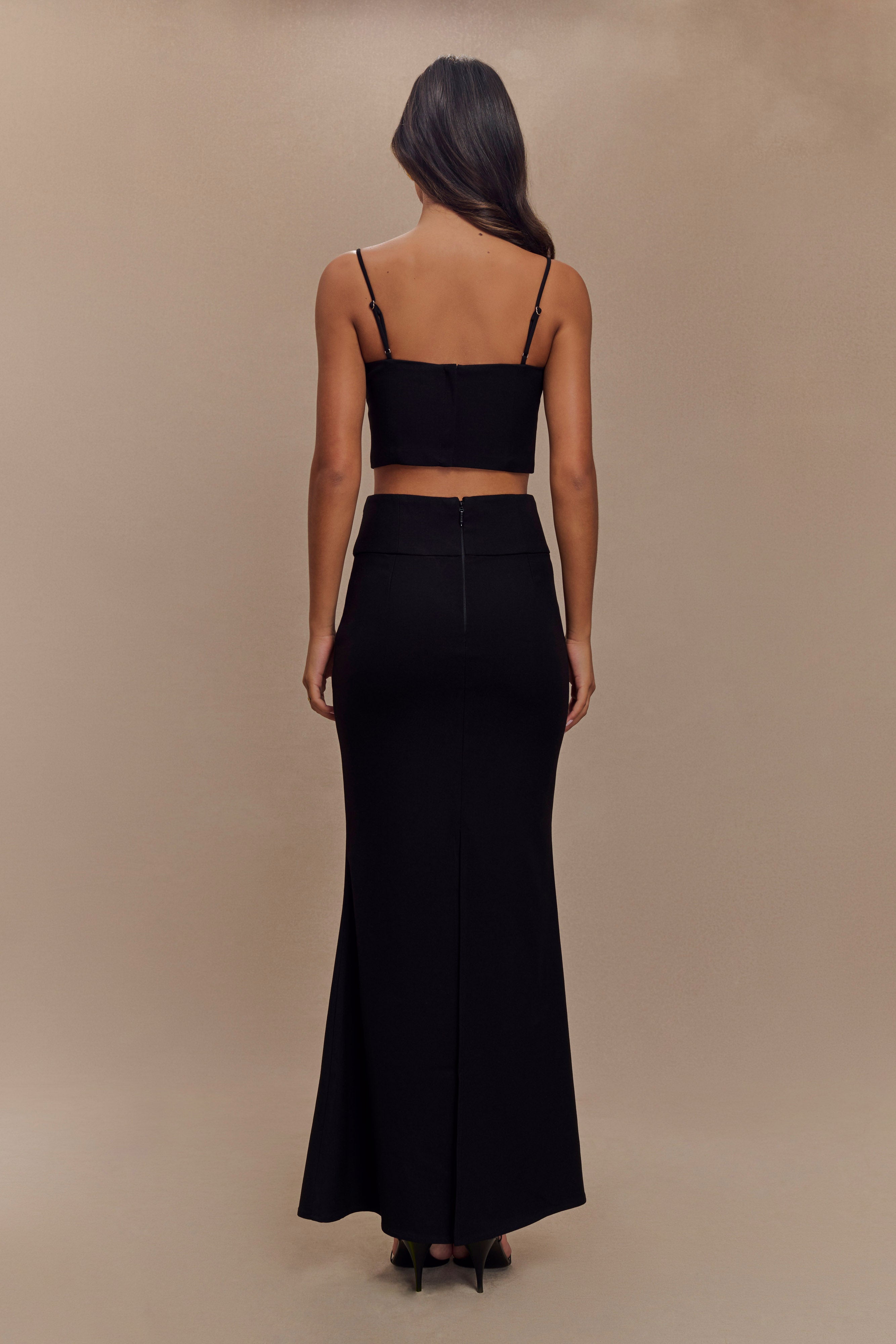 Grace Suiting Maxi Skirt - Black、mySite、solidvoid