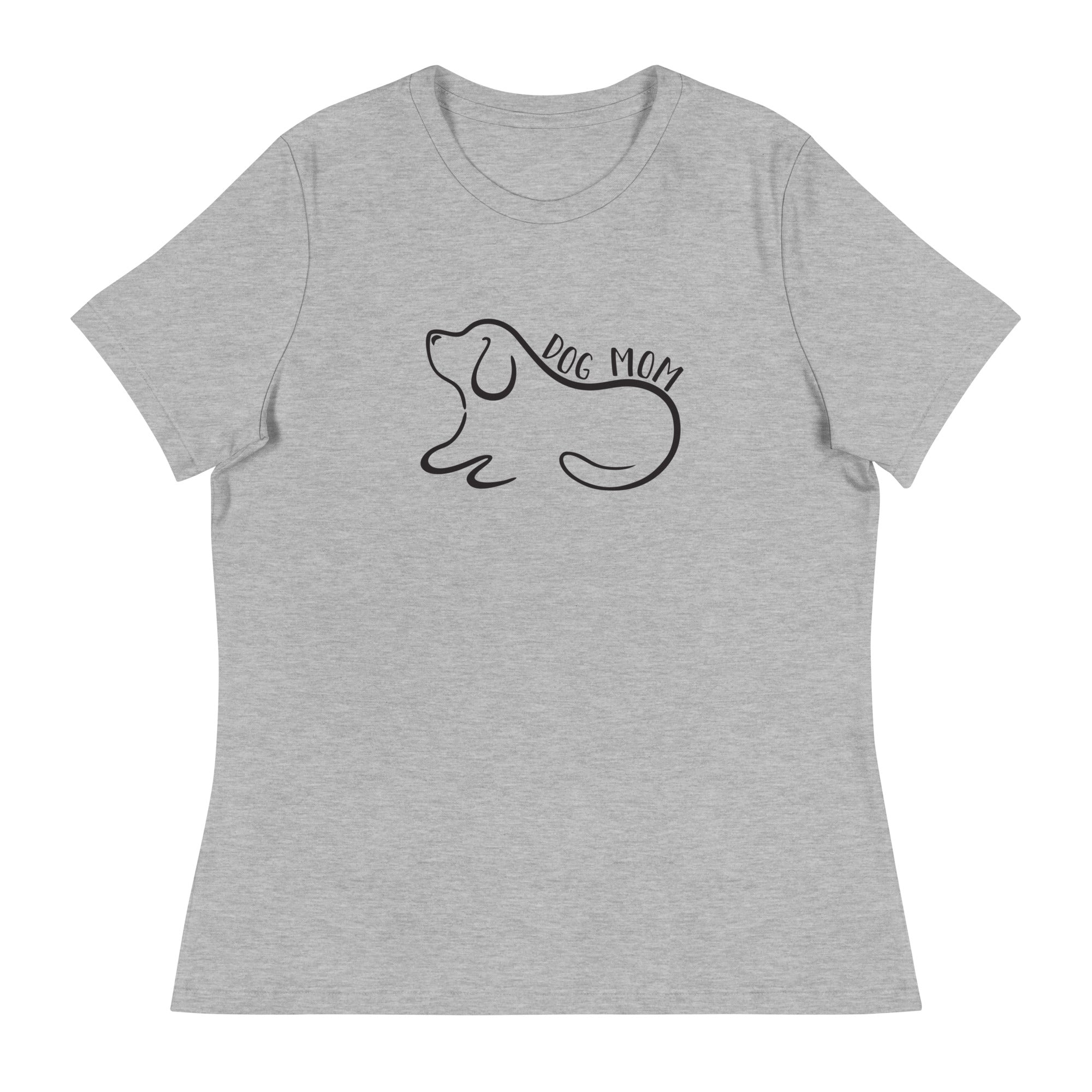 Dog Mom Outlined Women's Relaxed T-Shirt、mySite、camillekostekn