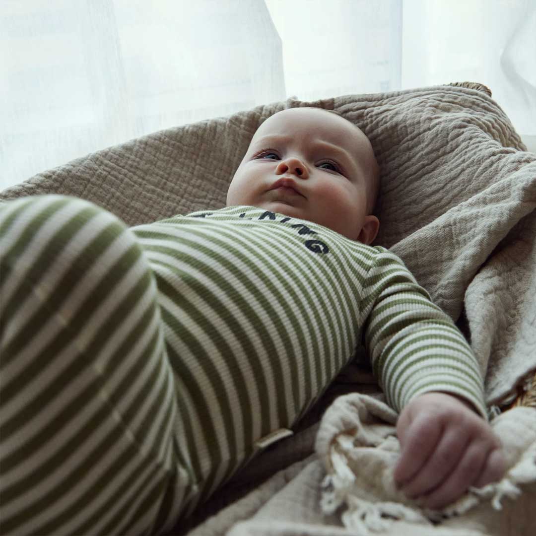 Claude & Co Stripe Onesie - Sage、mySite、merchandisen