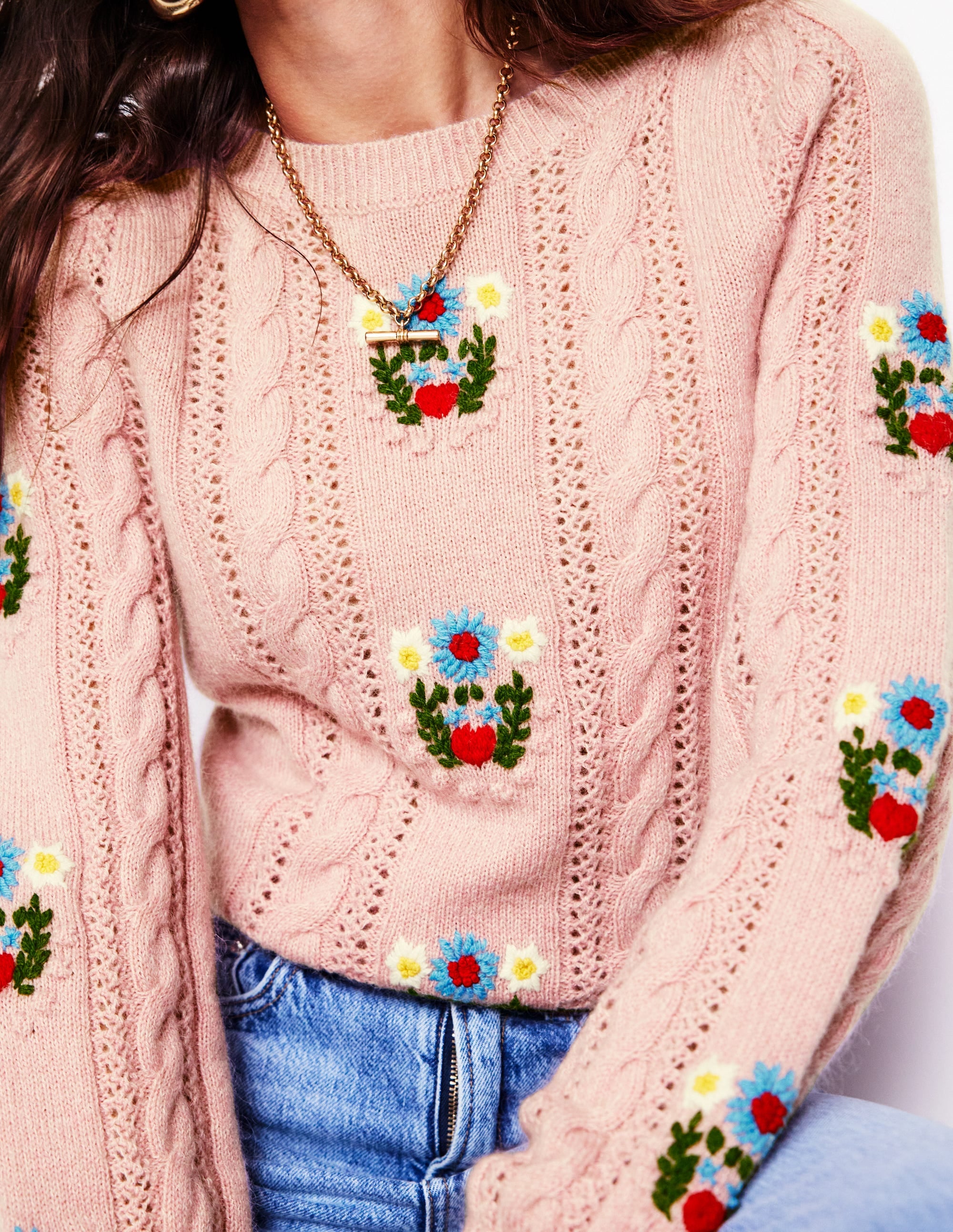  Fluffy Embroidered Sweater-Soft Lavender Pink、mySite、ashleygrahame