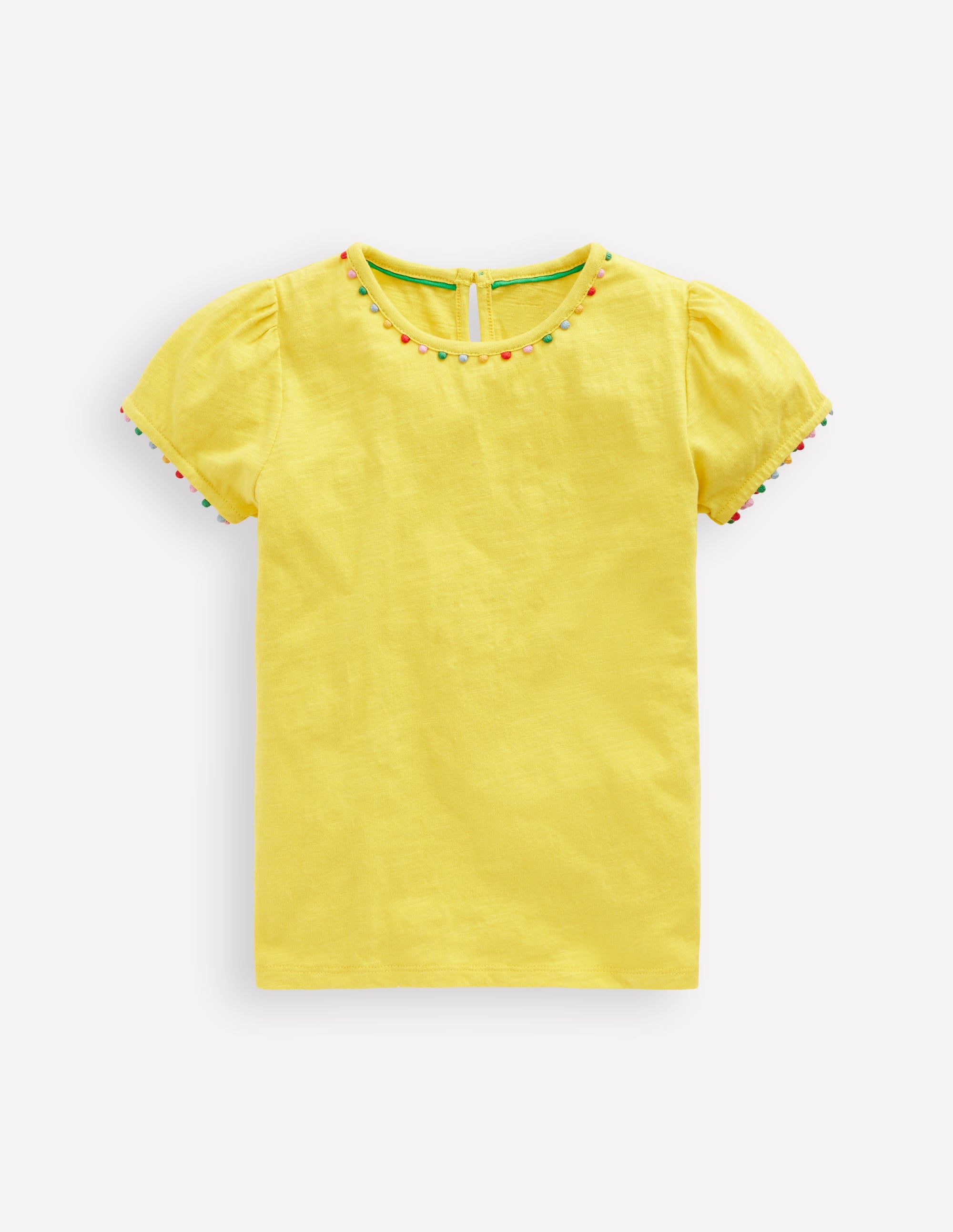  Ali Puff Sleeve Pom T-Shirt-Pineapple Yellow、mySite、ashleygrahame