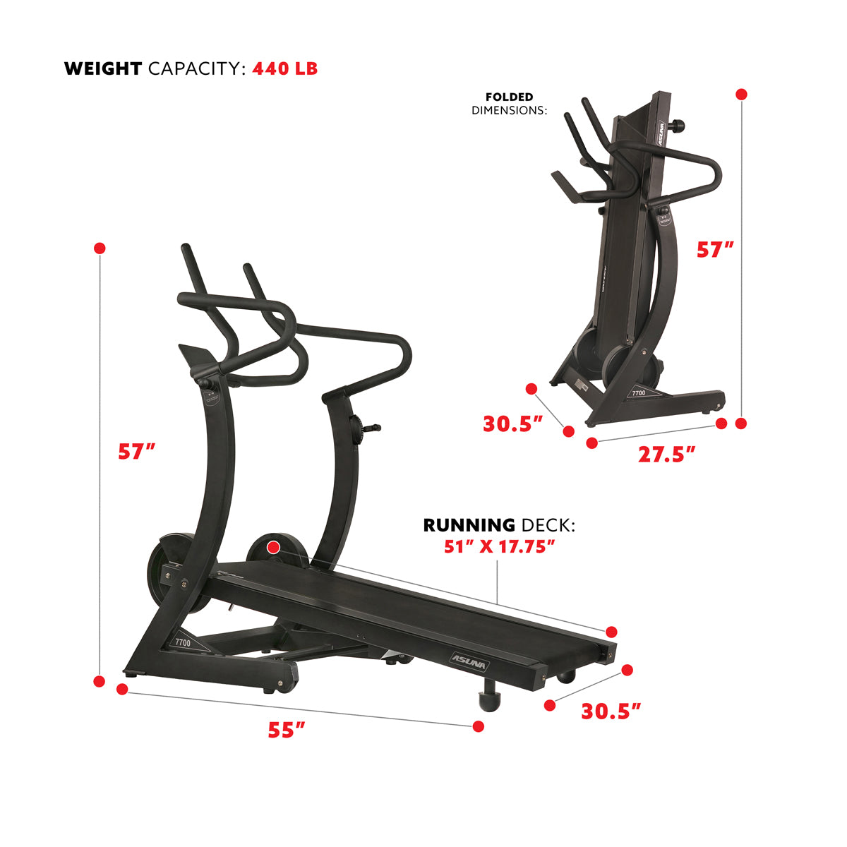  Asuna Heavy Duty Manual Treadmill w/ Incline, 400 LB High Weight Capacity、mySite、ghnorth
