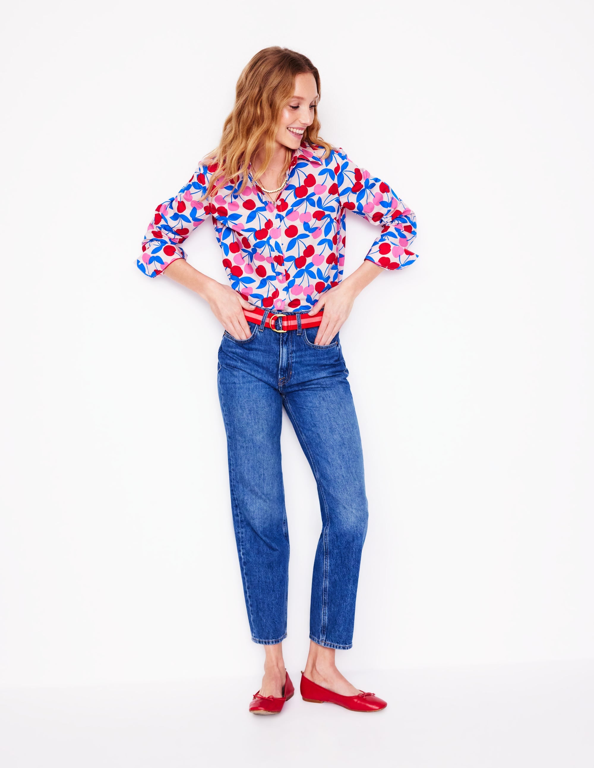  Sienna Cotton Shirt-Chalk Pink, Cherry Cascade、mySite、ashleygrahame