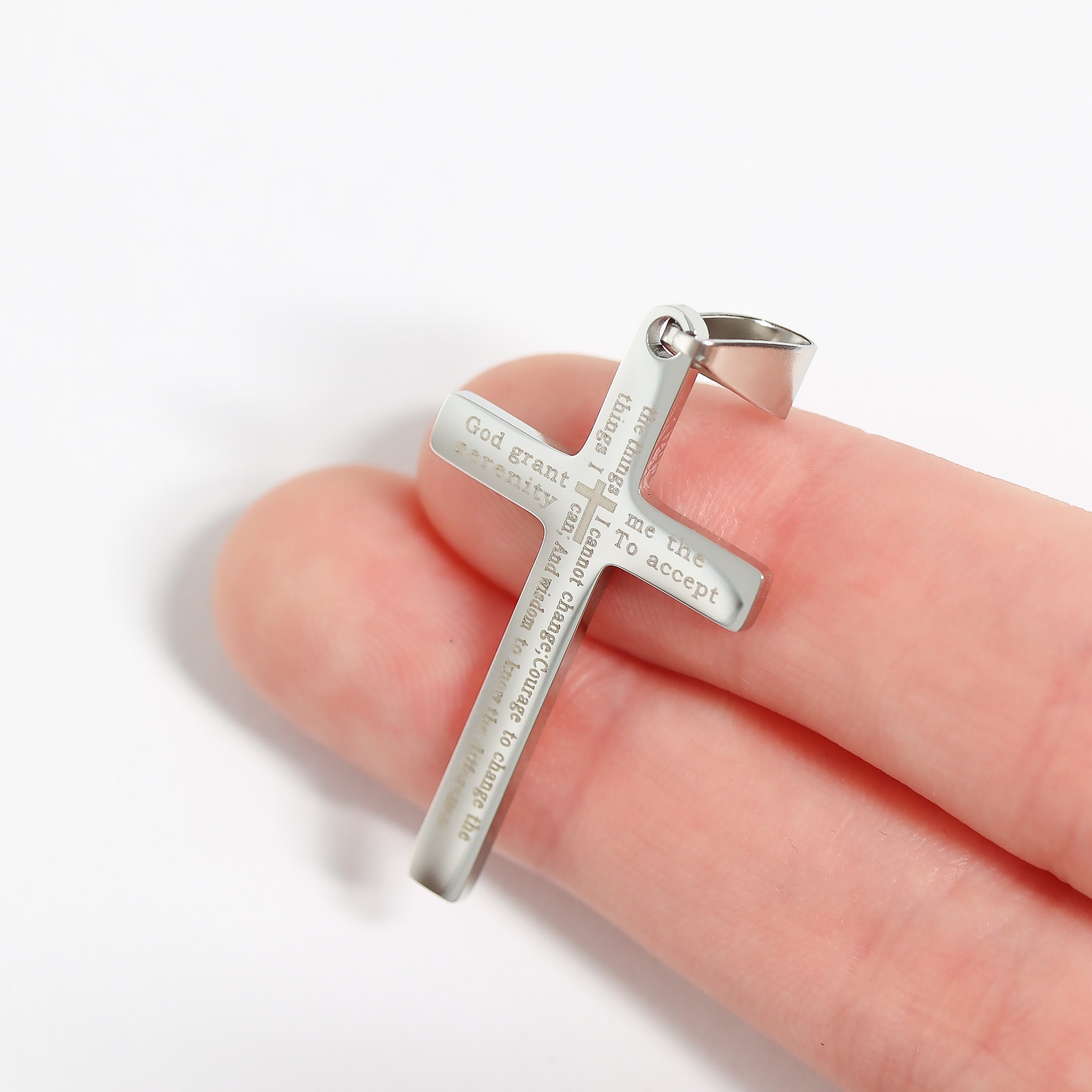 Stainless Steel Serenity Prayer Cross Pendant / PDJ0014、mySite、dreamappss