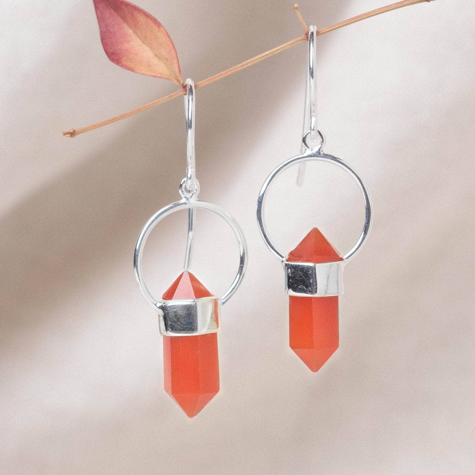 Carnelian Crystal Point Earrings、mySite、hinf8tx79