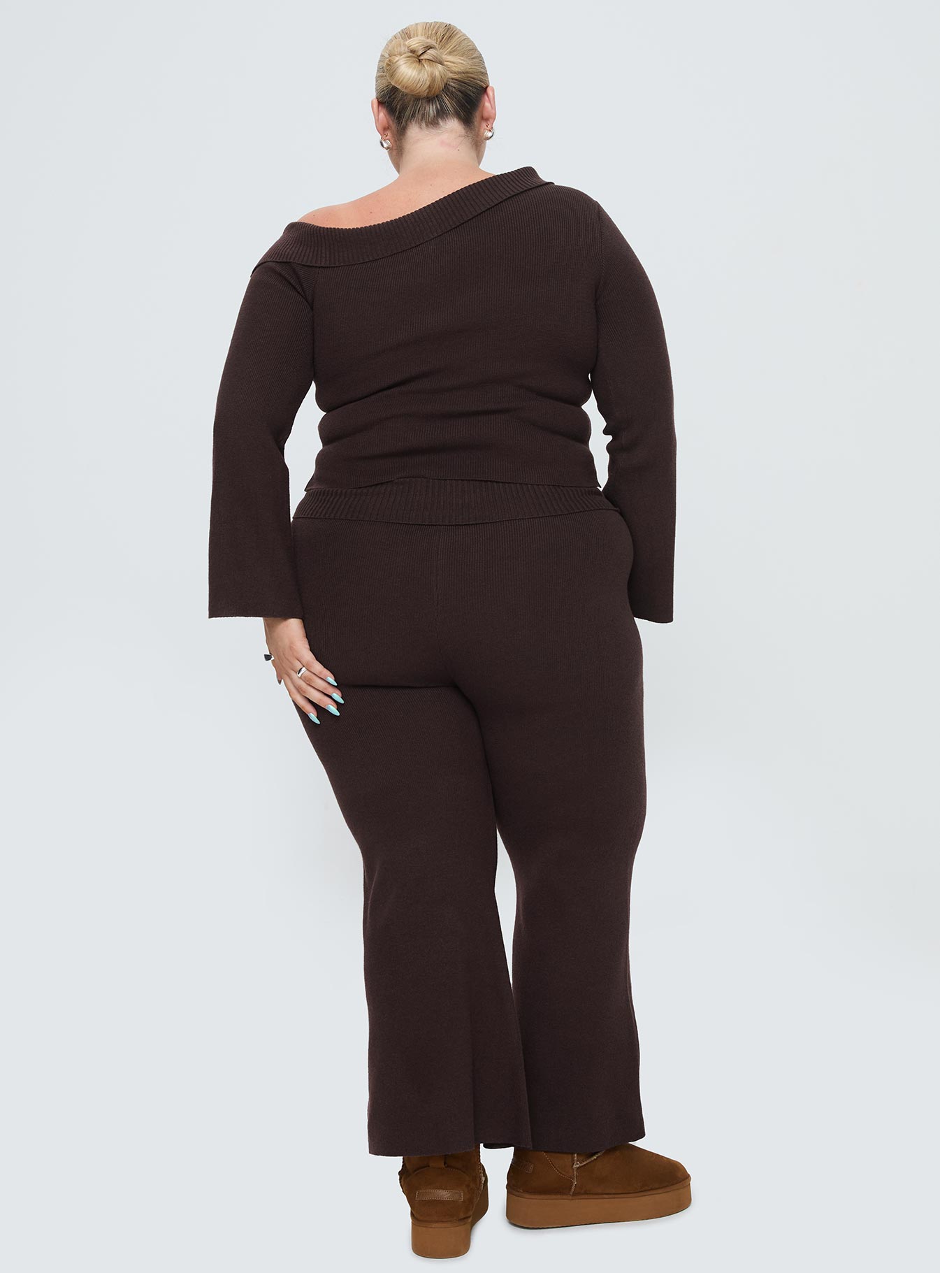 Try Me Knit Pants Chocolate Curve、mySite、solidvoid