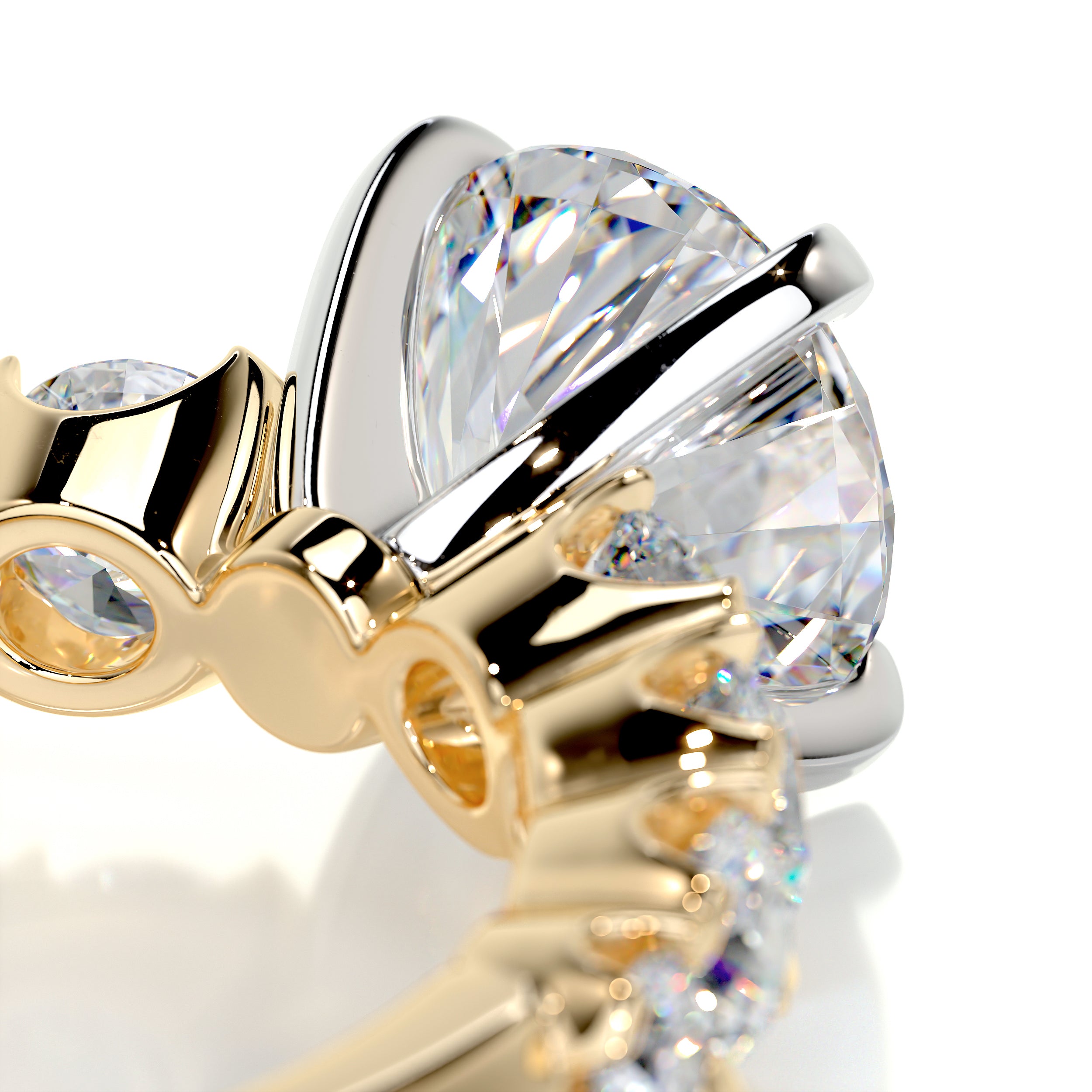 Mai Moissanite & Diamond Ring -18K Yellow Gold、mySite、hinf8tx79