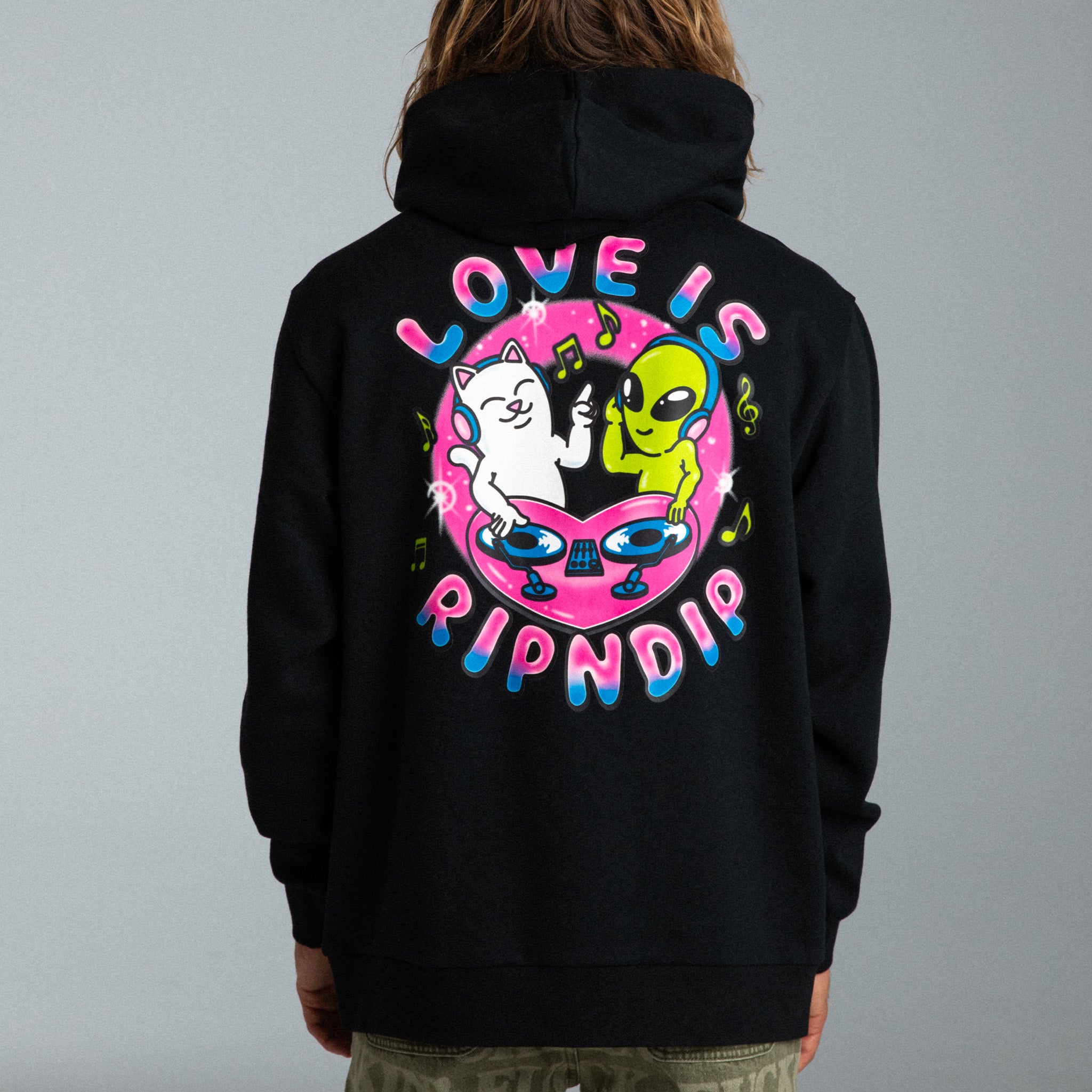  Love Is Ripndip Hoodie (Black)、mySite、merchandisen
