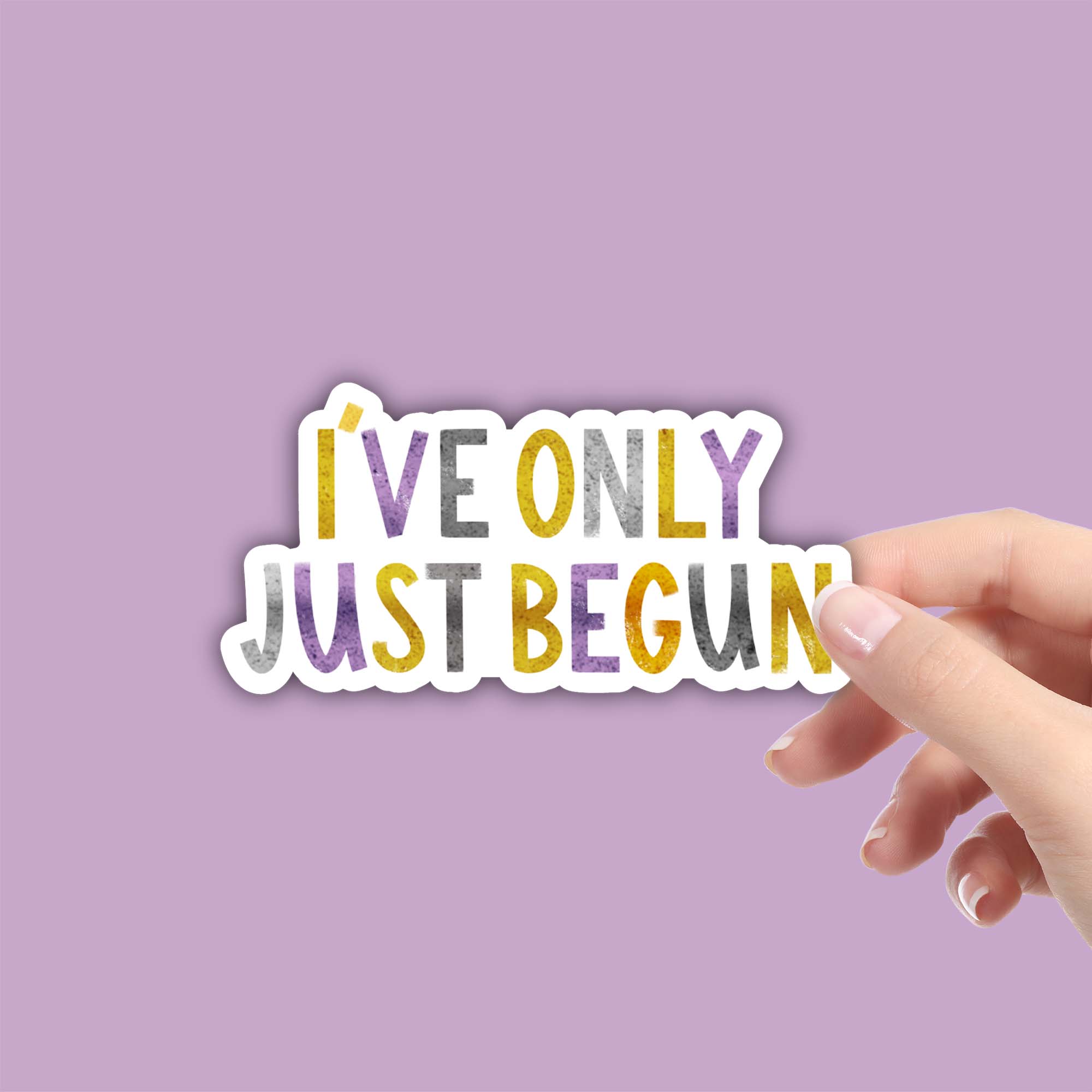  I've Only Just Begun Positivity Lettering Sticker - Purple、mySite、elrpsem3k